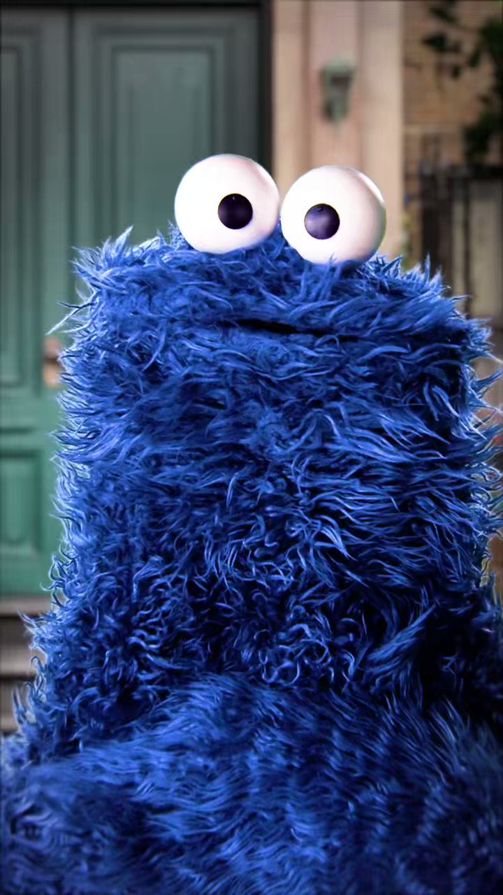 Cookie Monster when someone