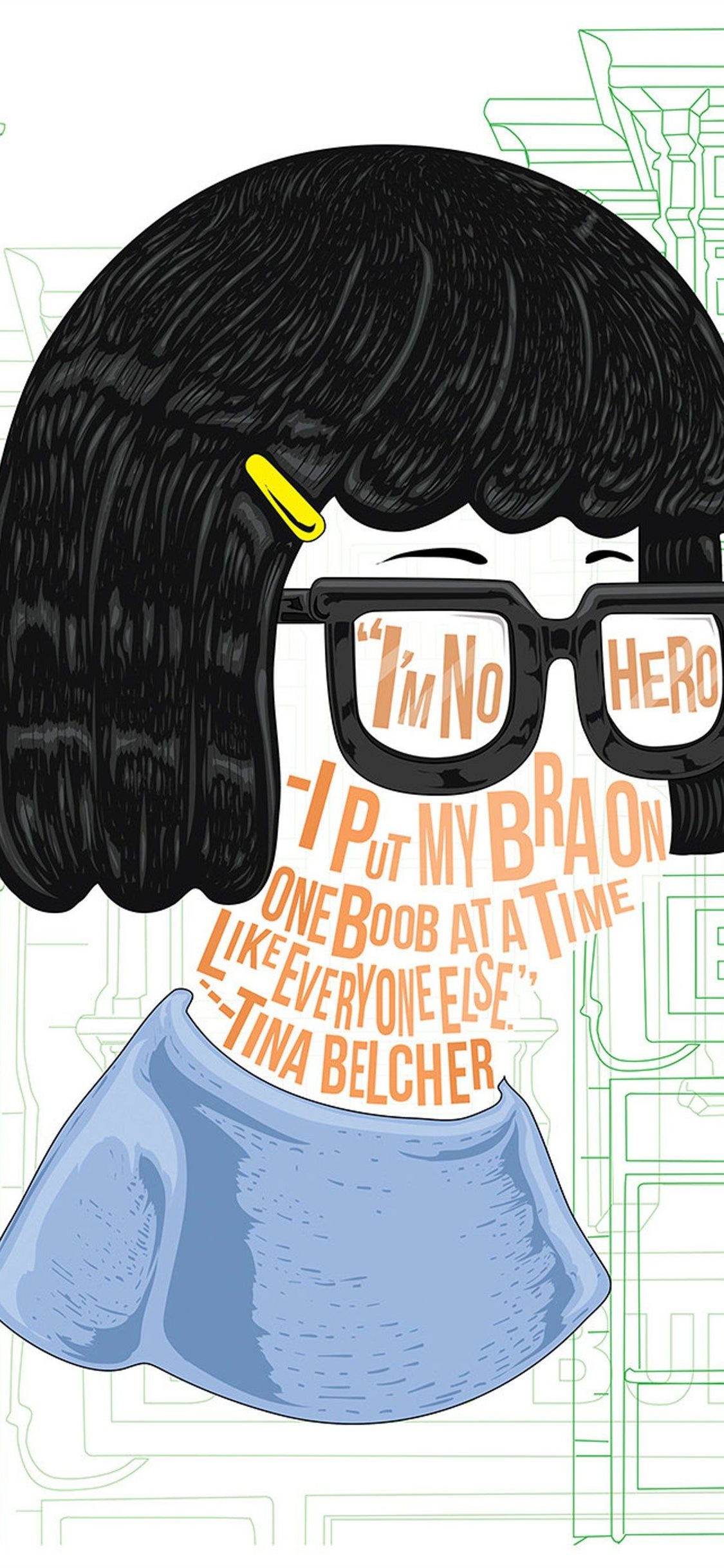 Tina Belcher Famous Hair Lines print