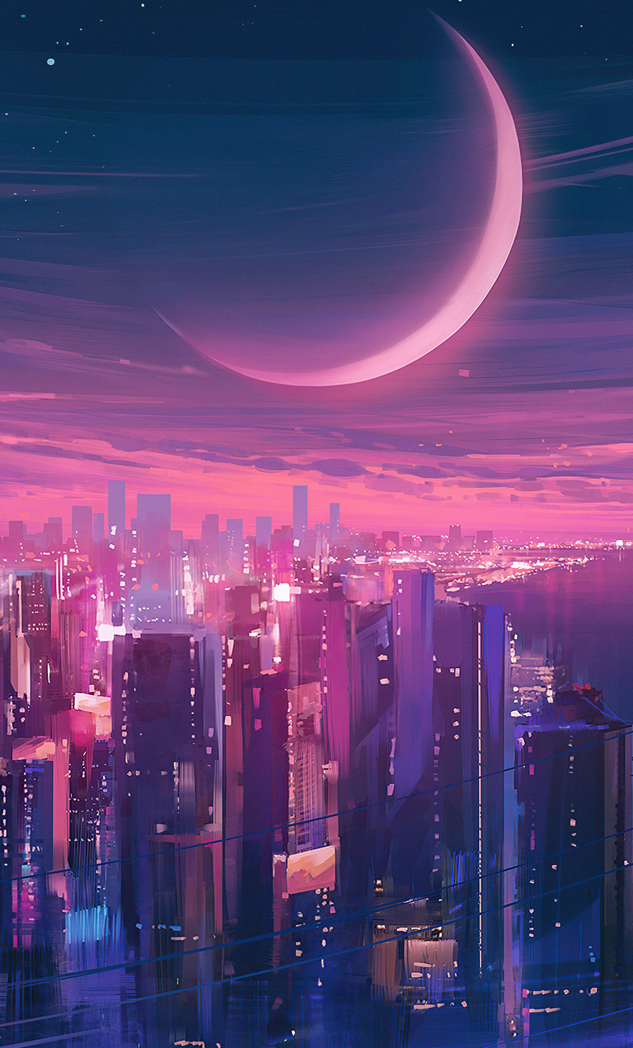 Cityscape Synthwave 5k iPhone