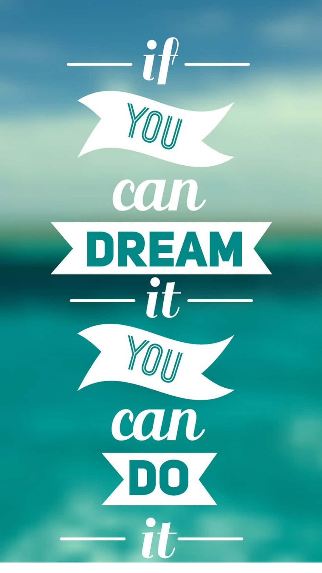 Download Cute iPhone Teal Dream Quote
