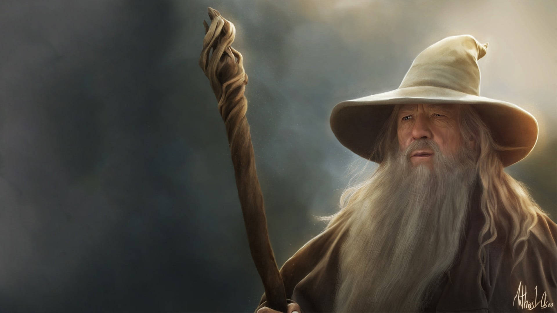 Rings Landscape Gandalf Art Wallpaper