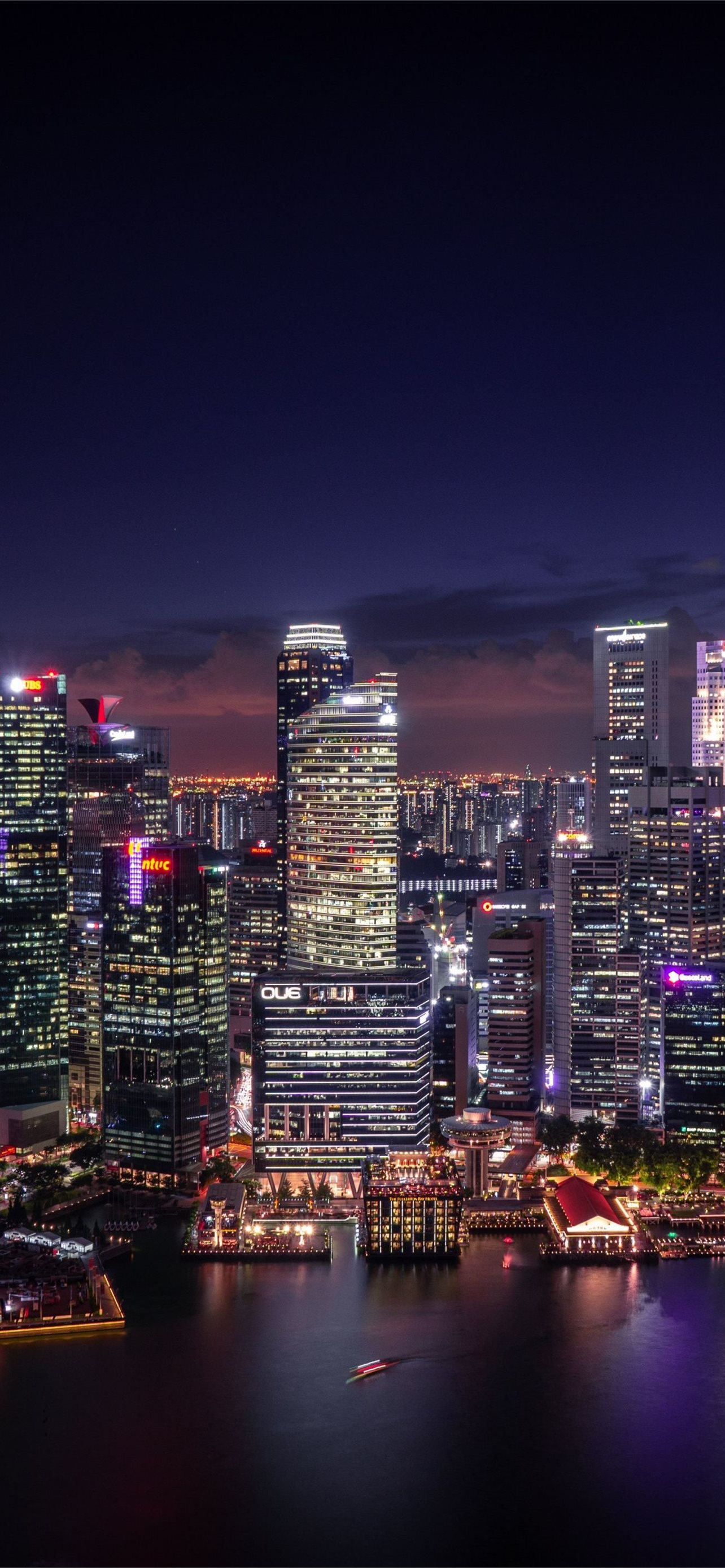 Night cityscape Singapore iPhone