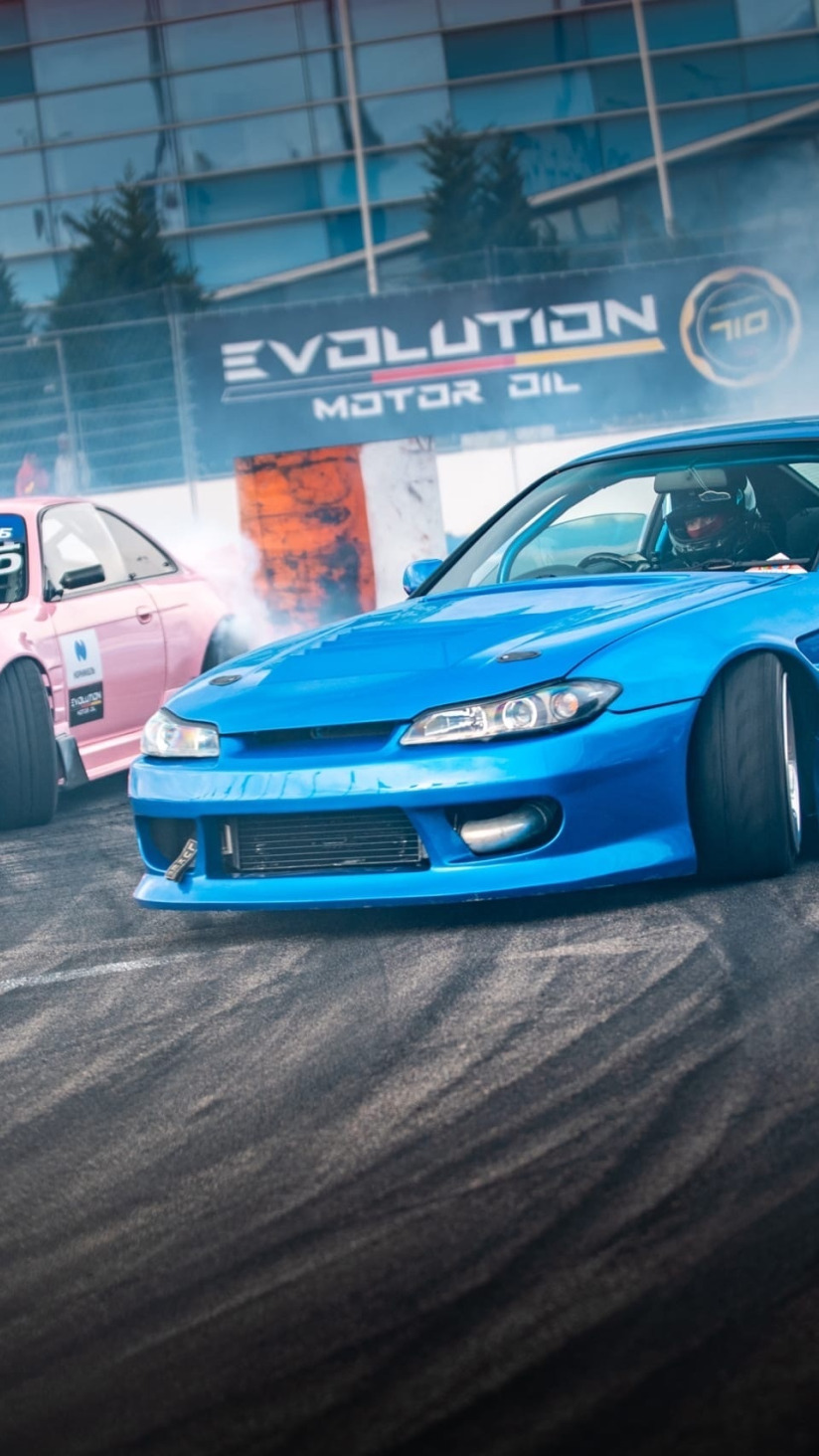 Download wallpaper nissan, drift, smoke