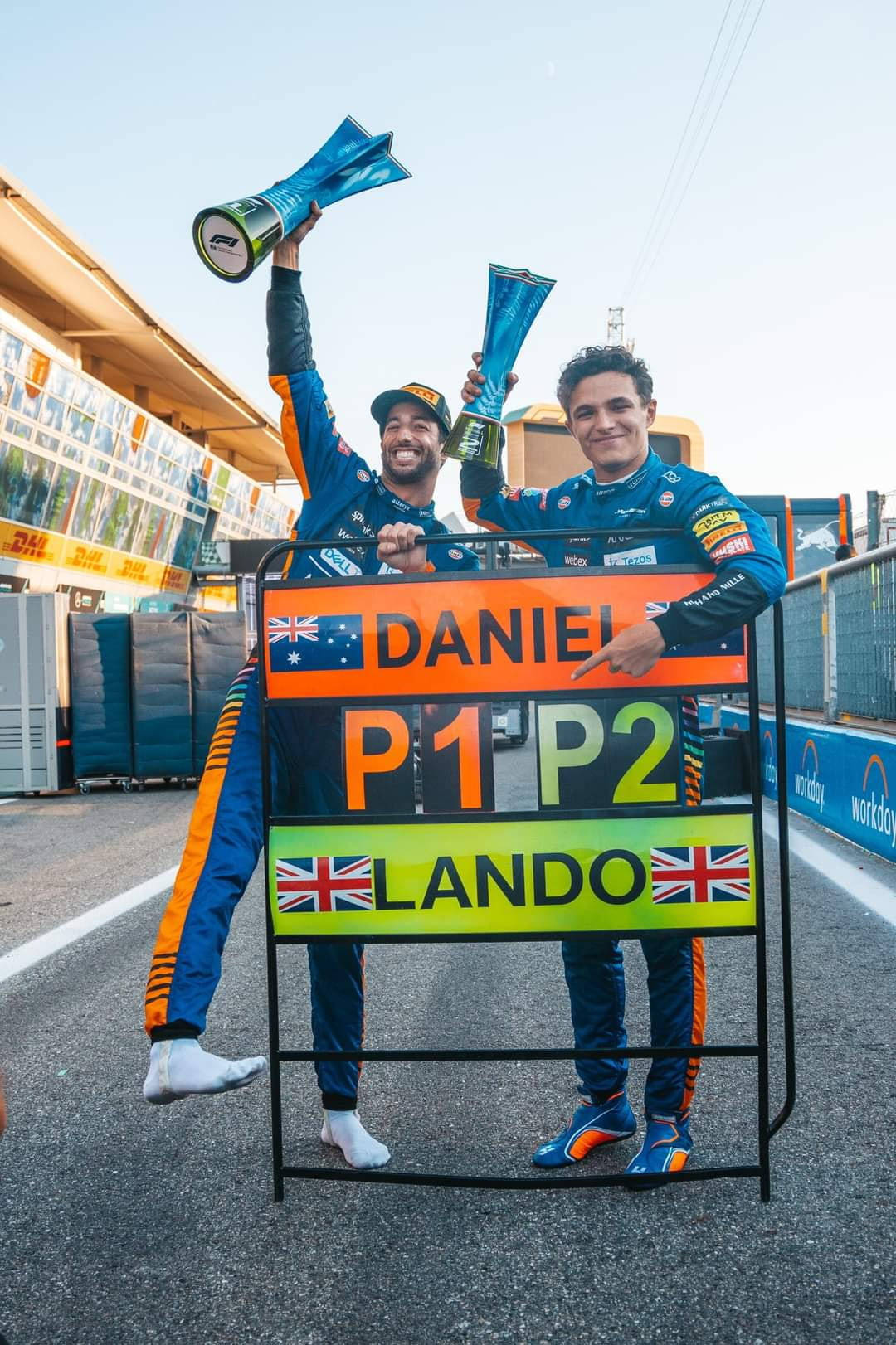 Lando Norris celebrating