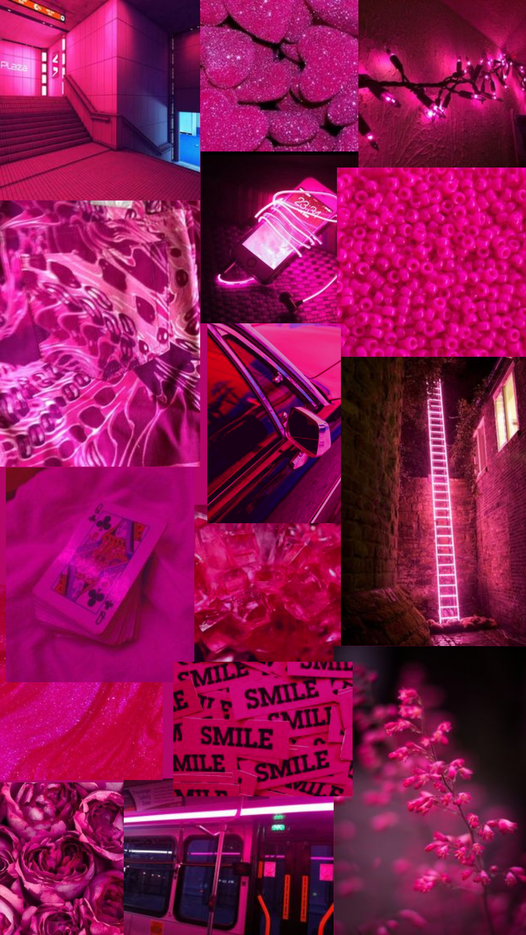 magenta iPhone wallpaper collage