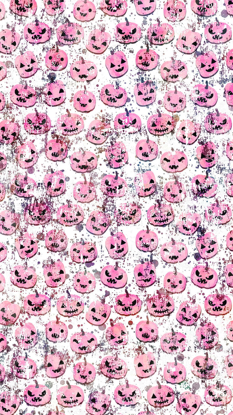 Cute Pumpkin iPhone Magenta Wallpaper