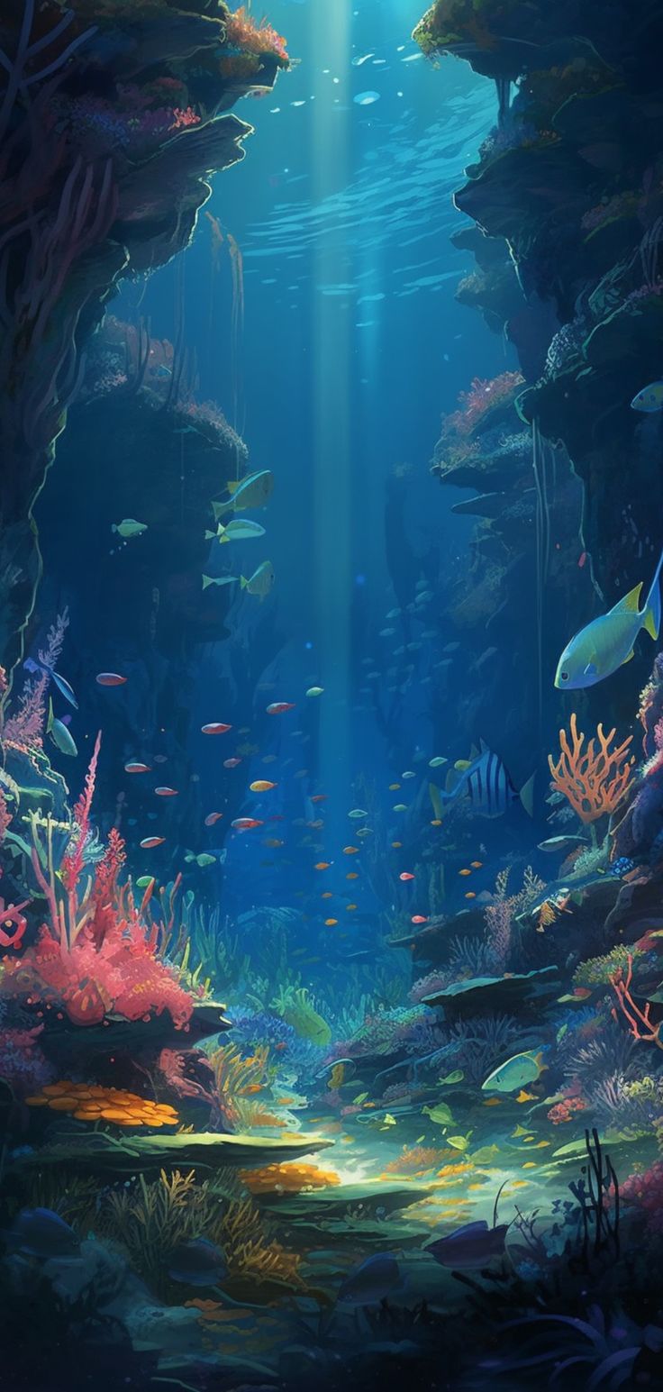 Dark Underwater Corals