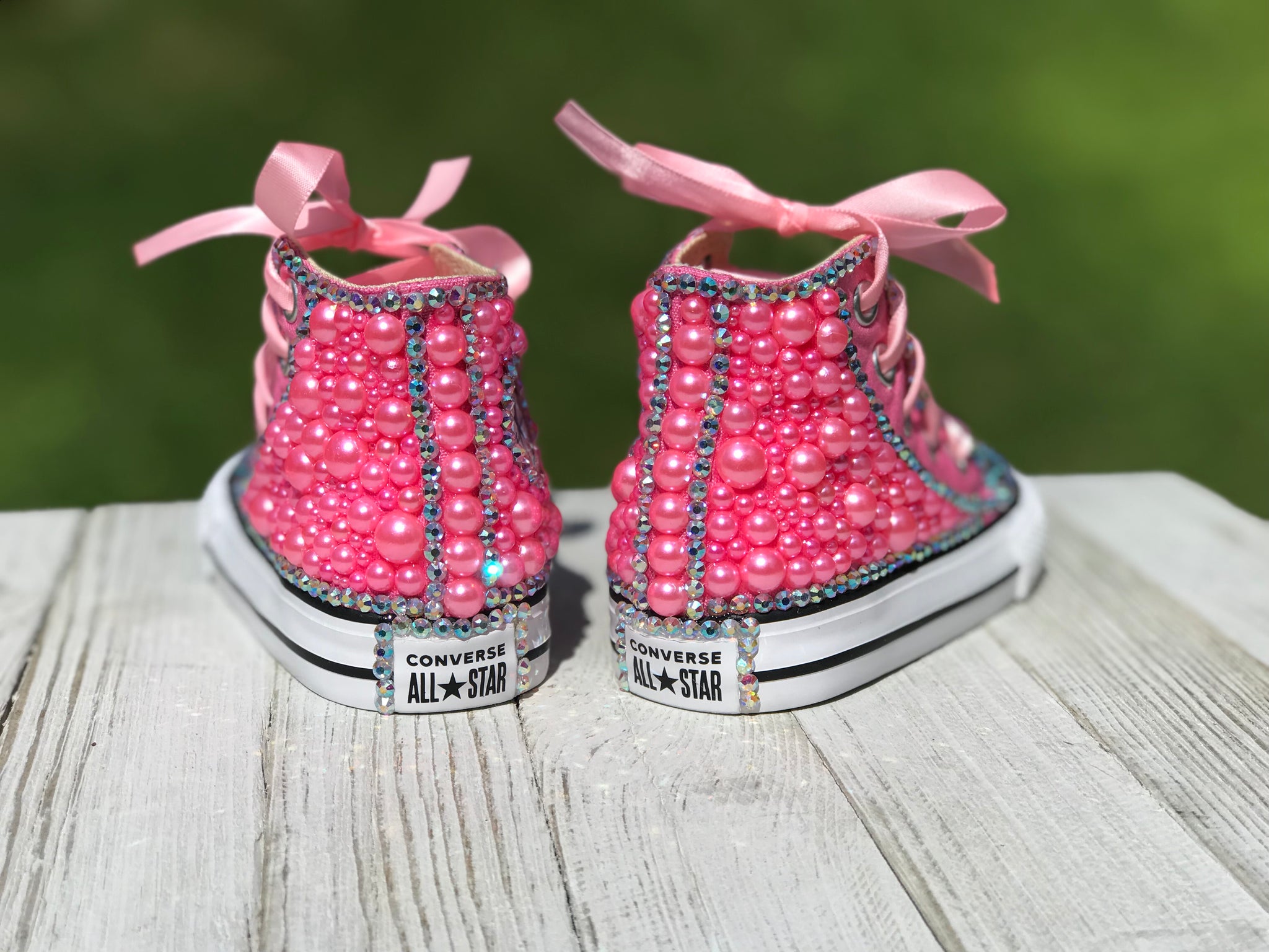 Pink Bedazzled Converse Sneakers