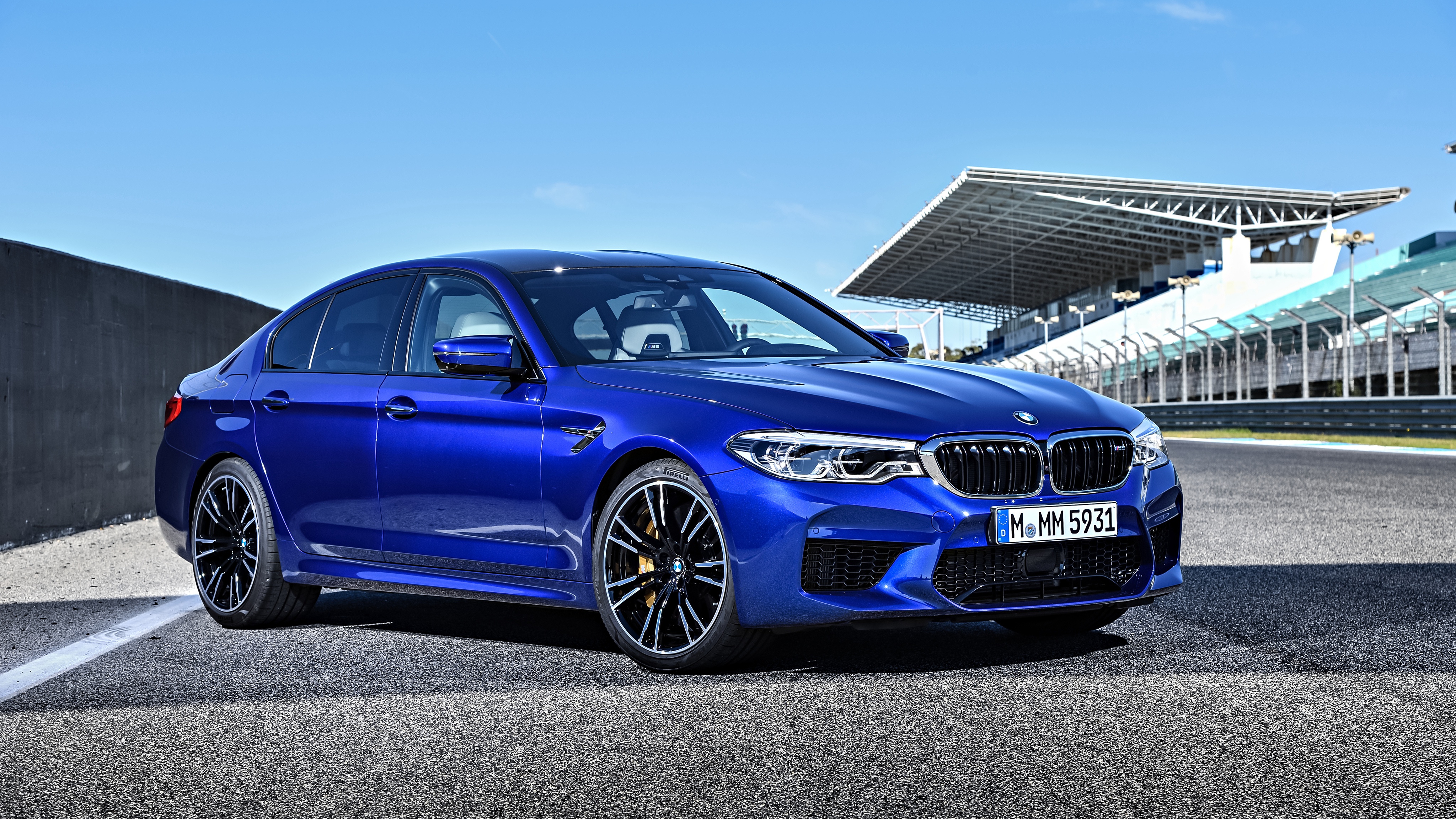 Photo BMW M5 Sedan Blue Cars 4096x2304