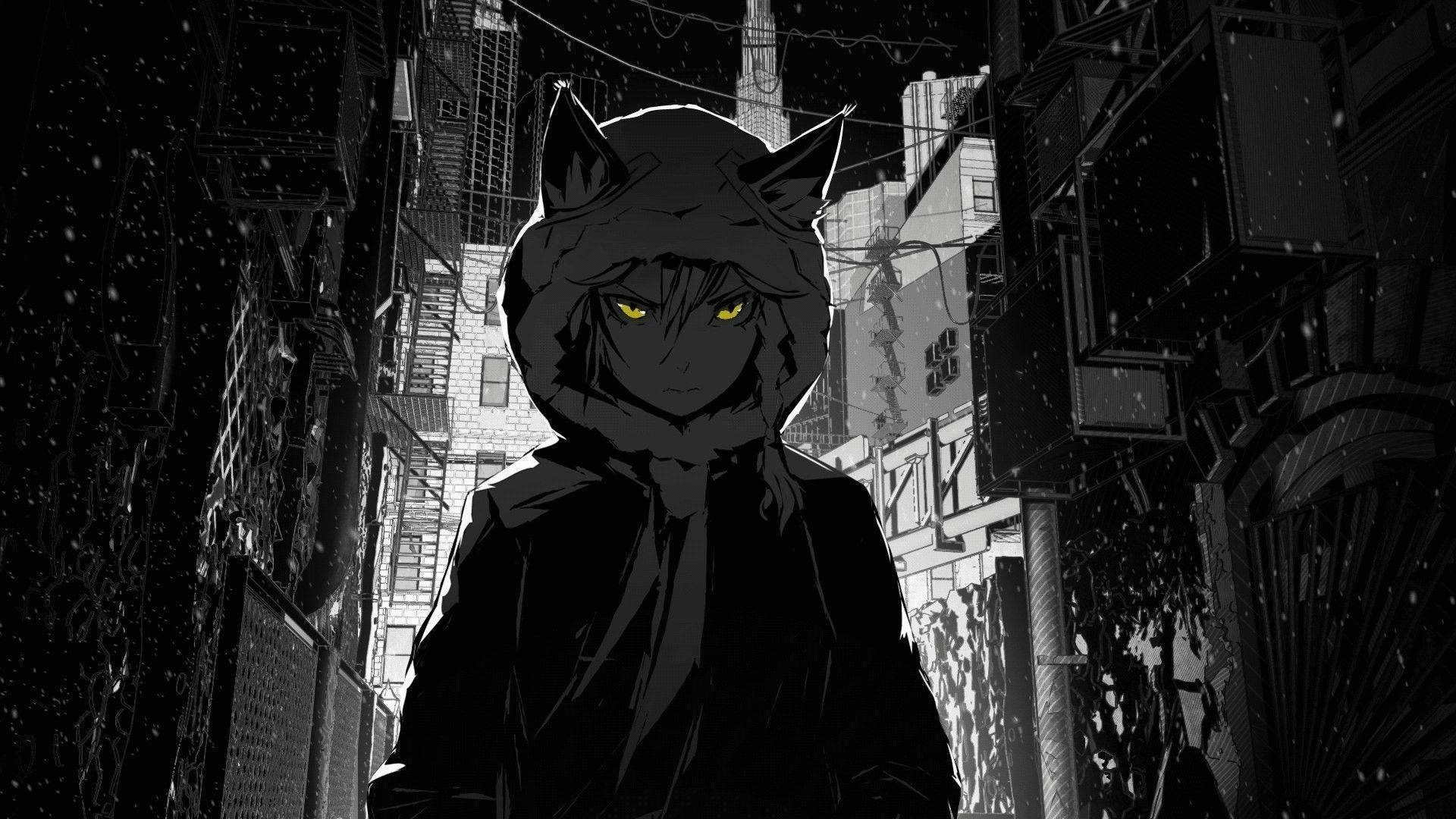 Dark Anime Yellow Eyed Boy Background