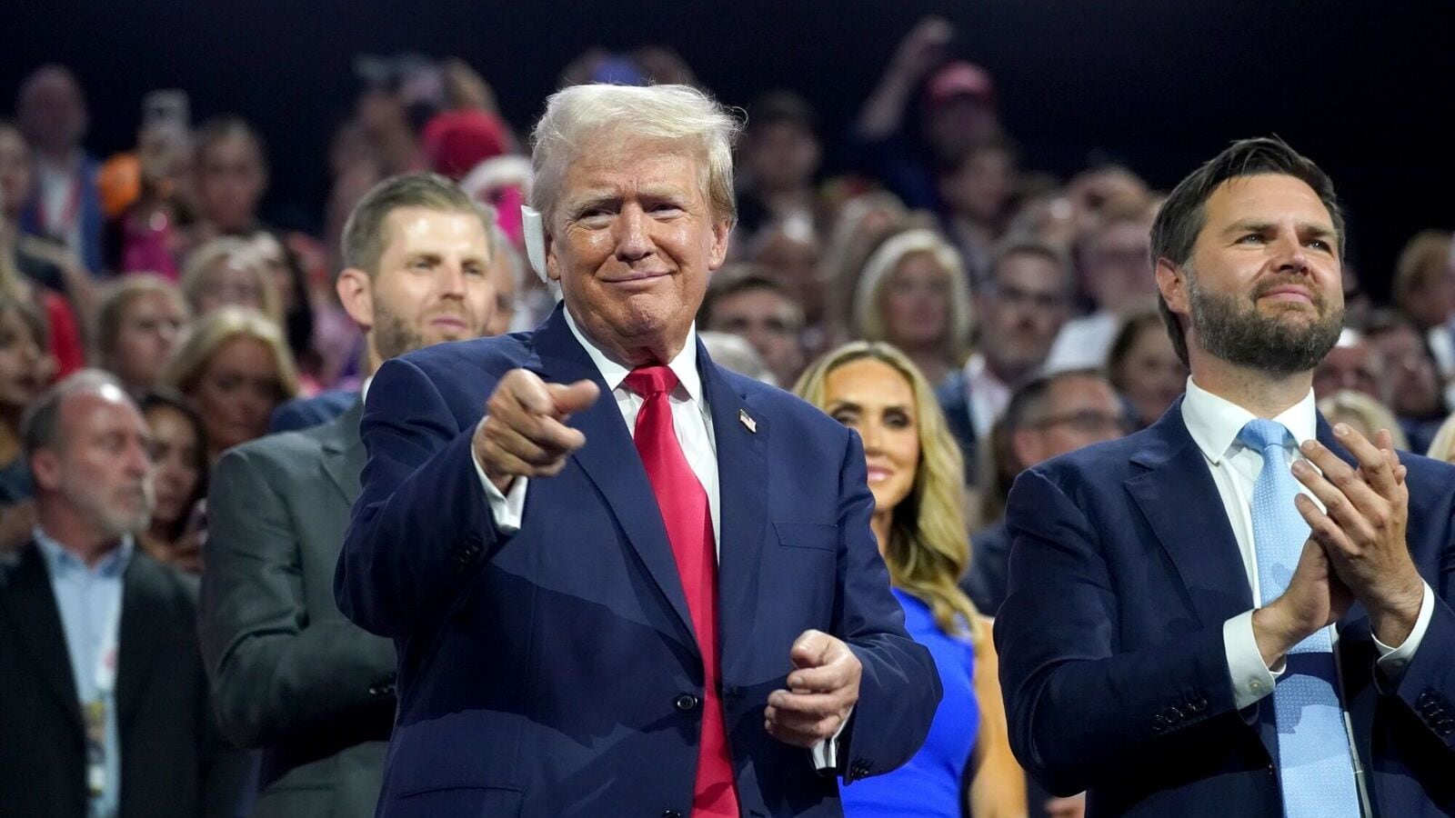 Donald Trump appears with ear bandage