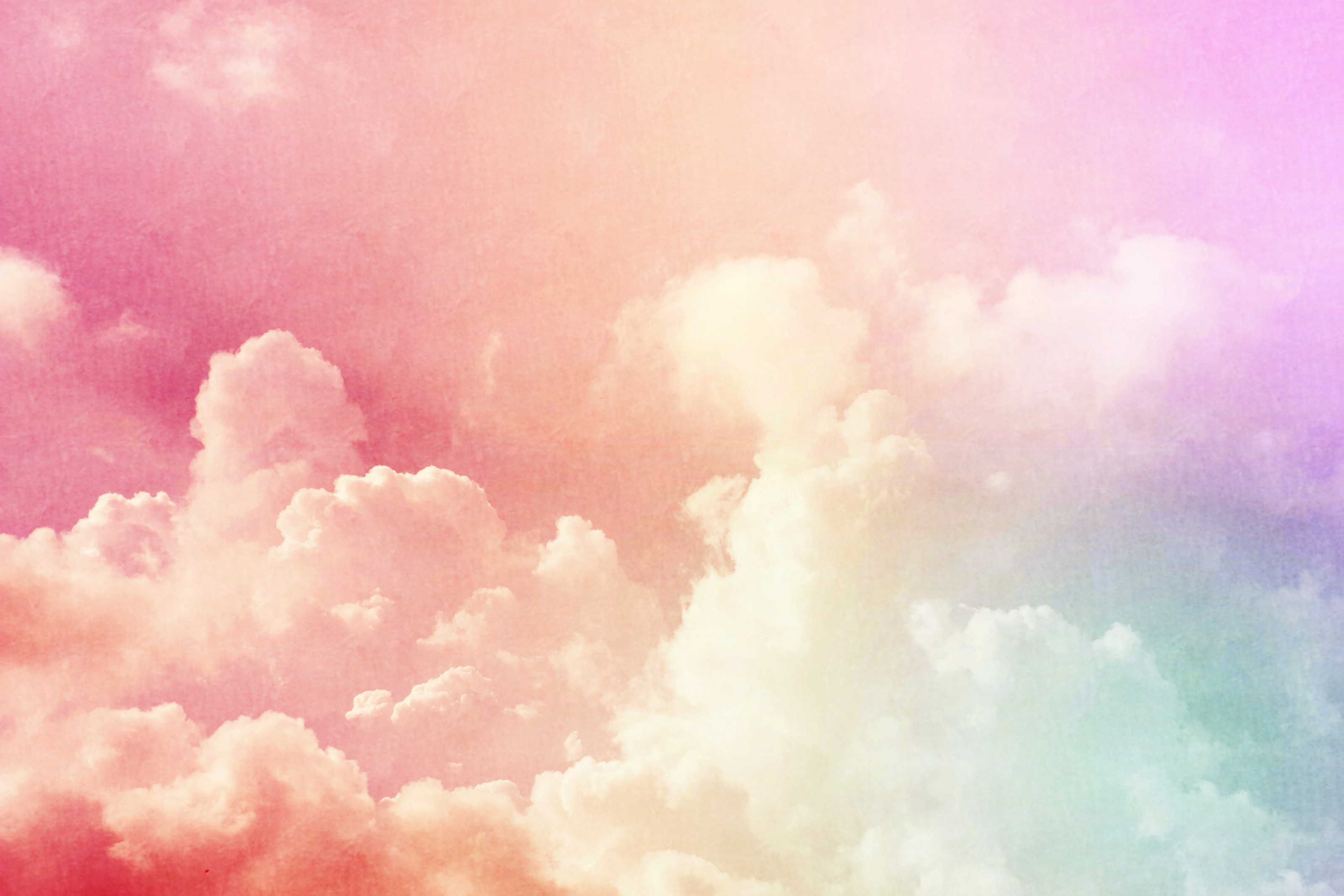 Pastel Rainbow Clouds Wallpaper Mural