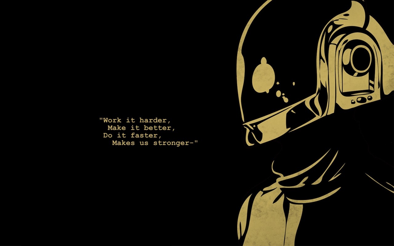 Daft Punk Lyrics Black Background Text
