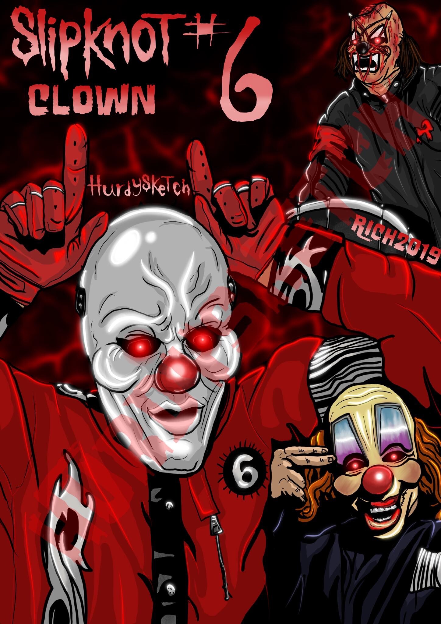Shawn Clown Crahan of Slipknot Collage