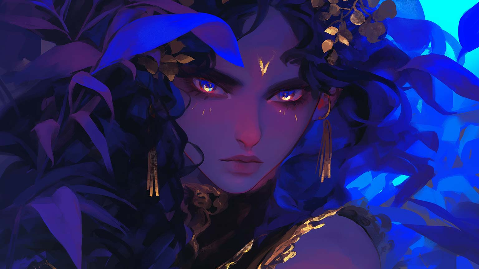 Fantasy Girl Mystical Gaze Desktop