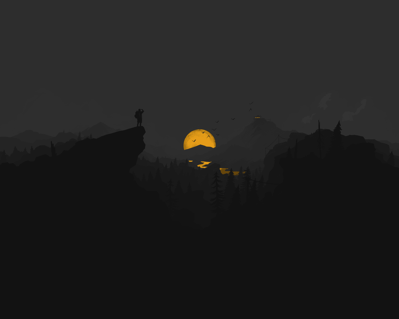 Firewatch Dark Minimal 5k