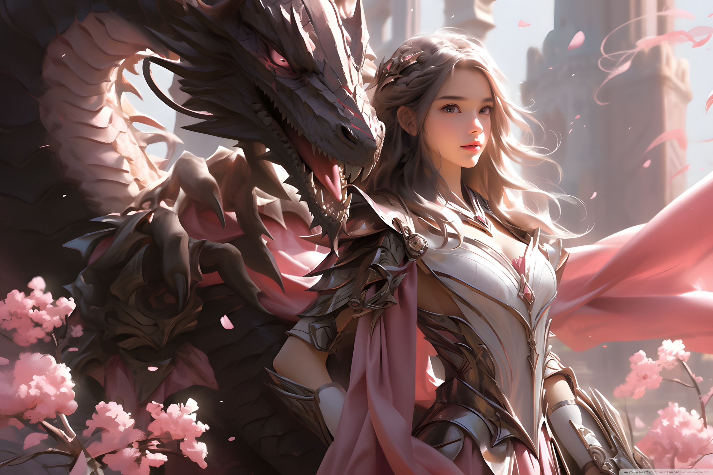 Dragon Girl Fantasy Art Ultra HD