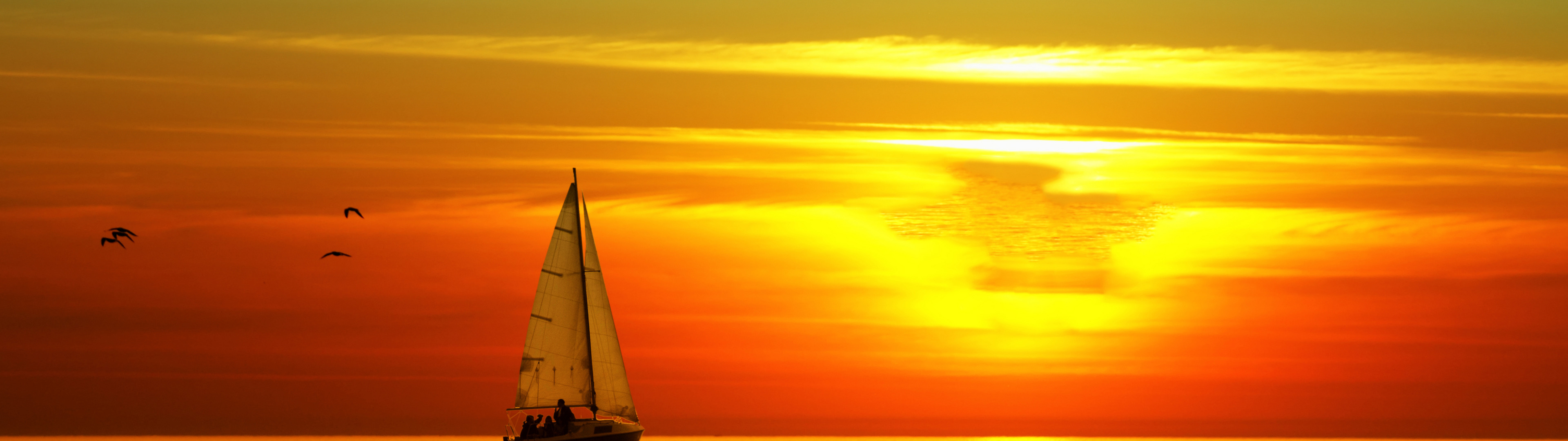 wallpaper sea, sunset, yacht, sail