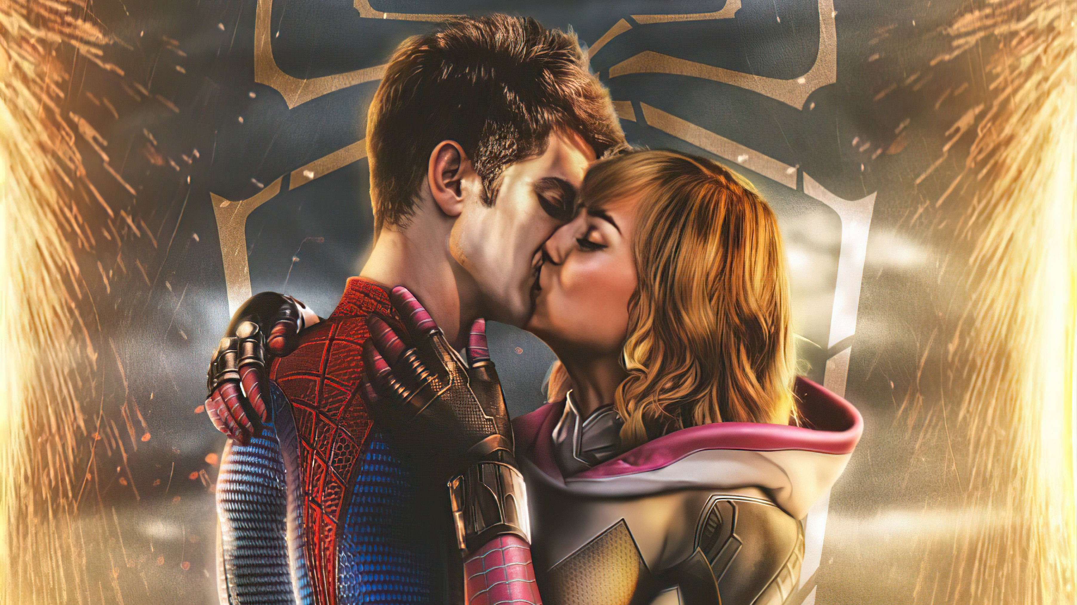 Gwen Stacy kissing Wallpaper