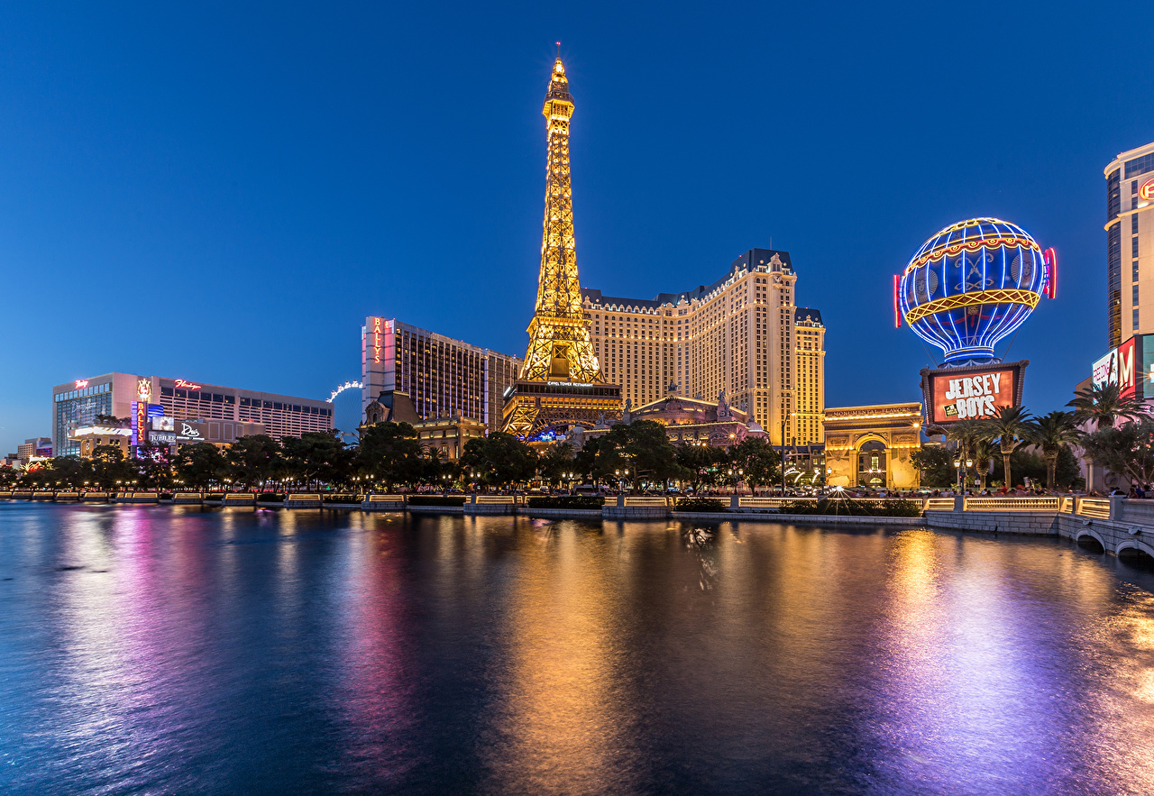 Wallpaper Las Vegas USA river Night
