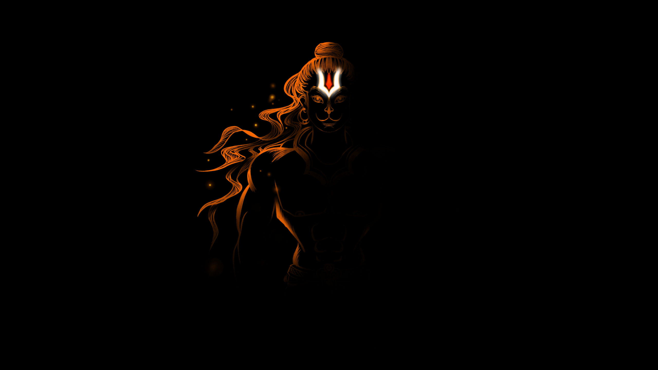 Lord Hanuman Wallpaper 4K, Black
