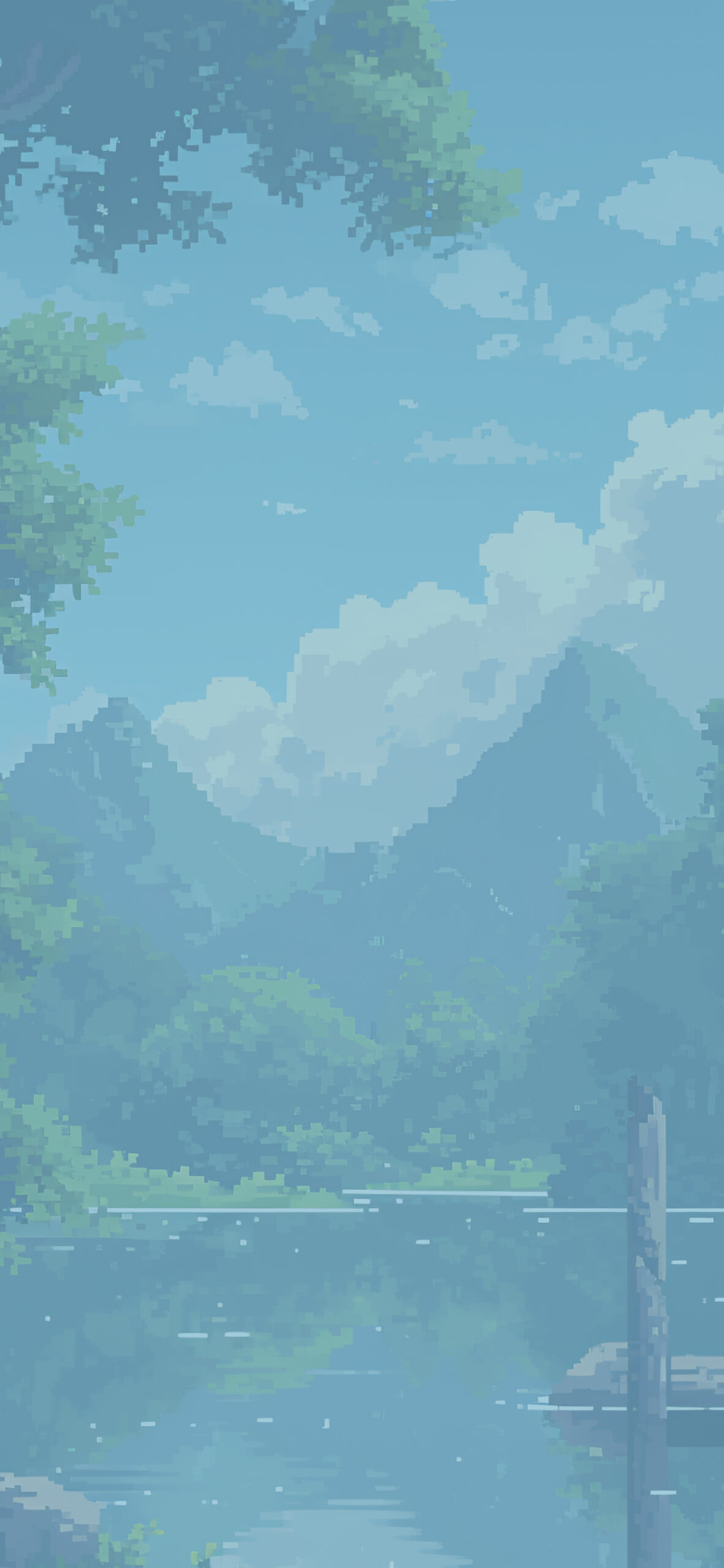 Retro Pixel Landscape Wallpaper