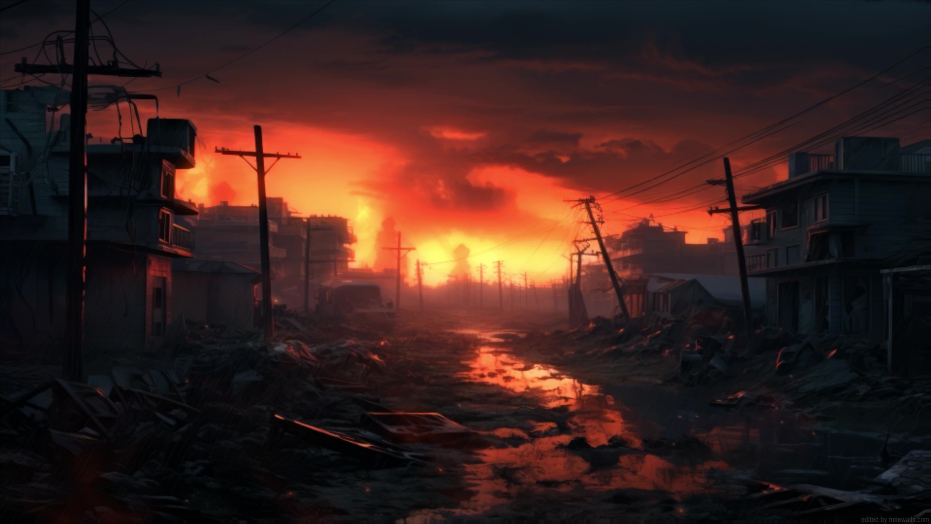 Post Apocalyptic Town Live Wallpaper