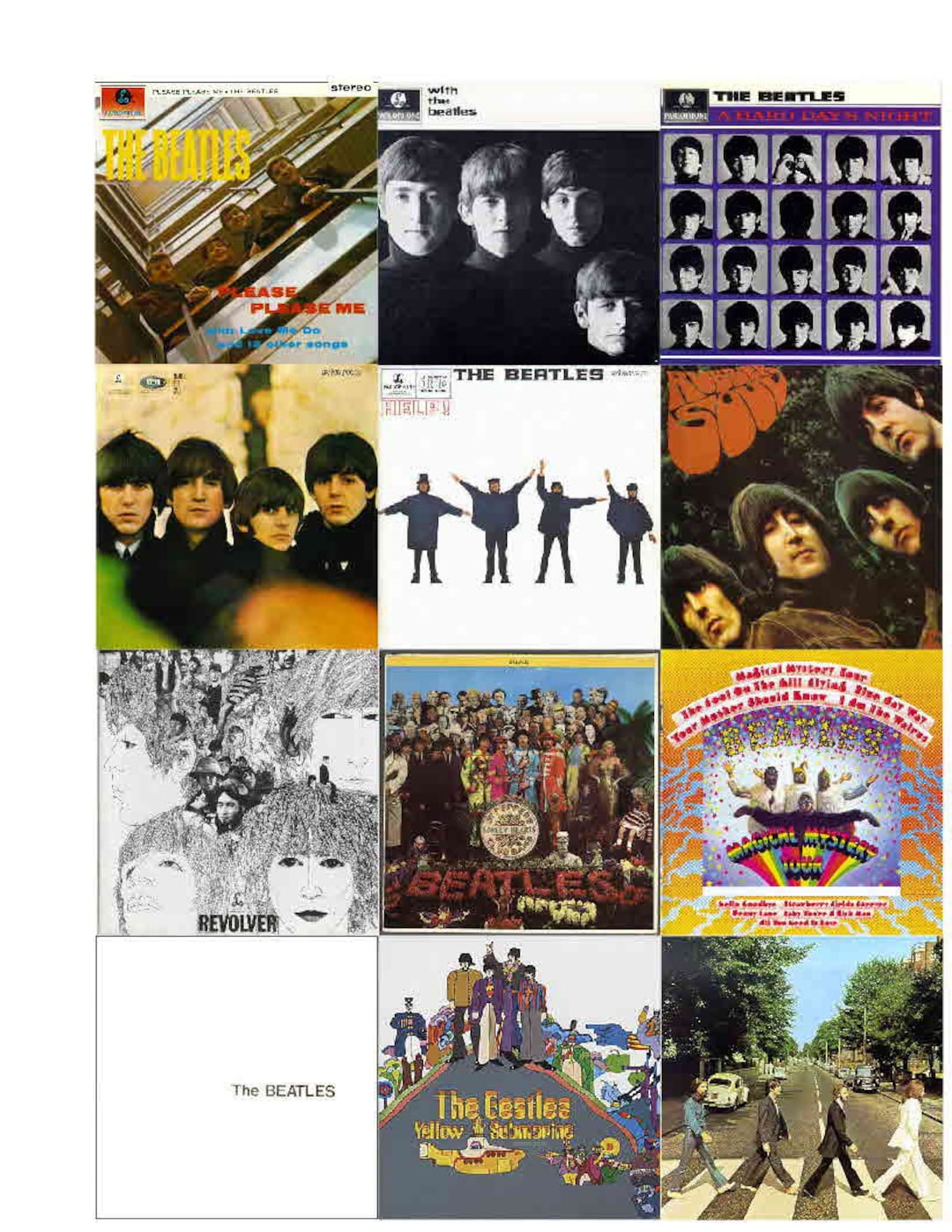BEATLES ALBUM COVER Set 1 of 4 Sets
