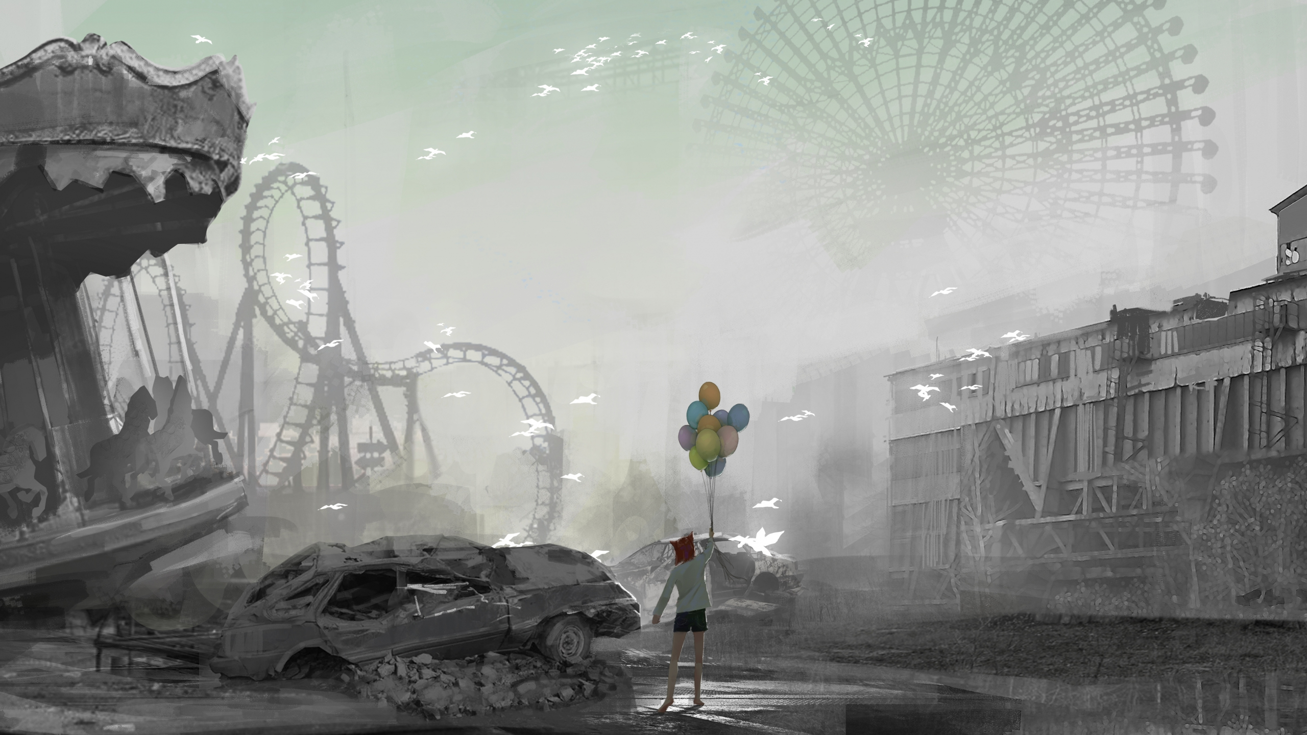 post, apocalyptic, anime, art