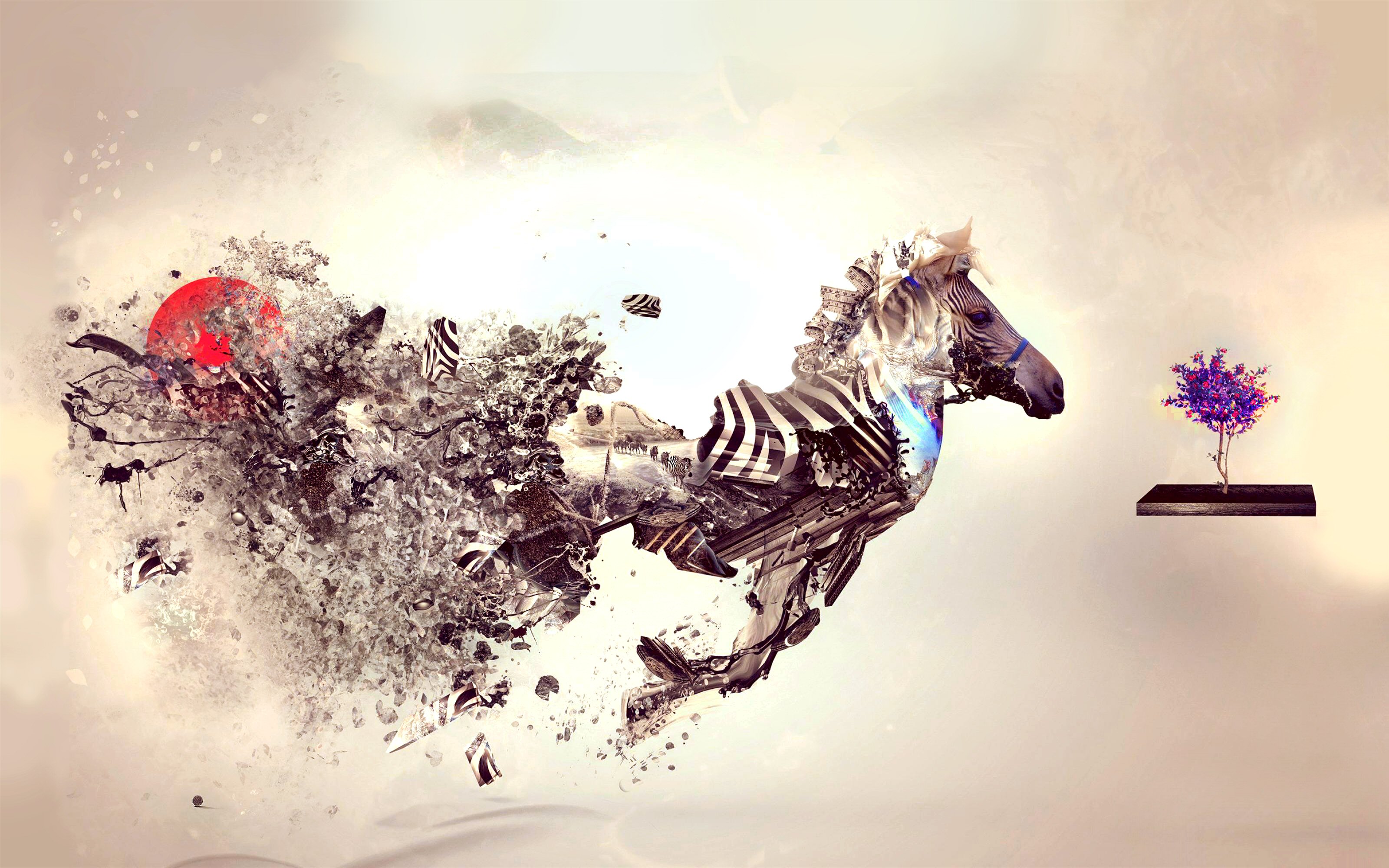 Mobile wallpaper: Zebra, Surrealism