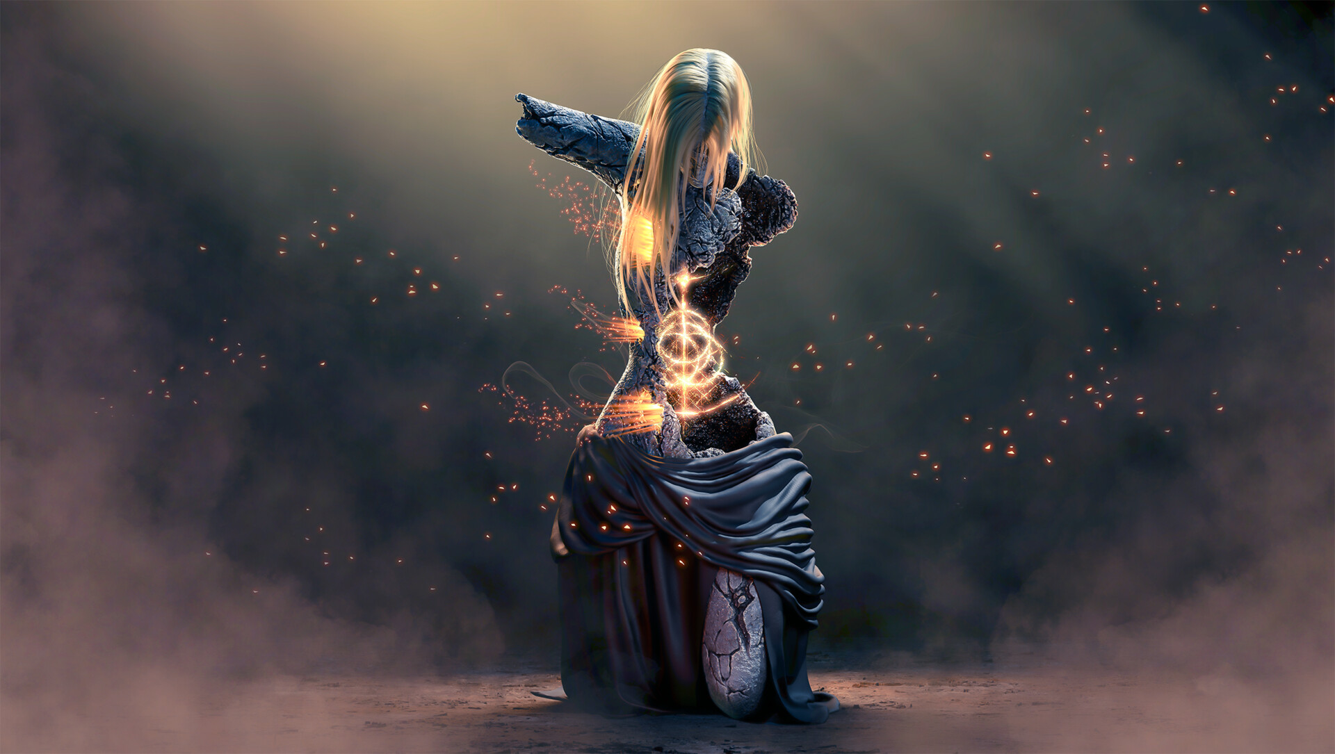 Marika sculpture From Elden Ring