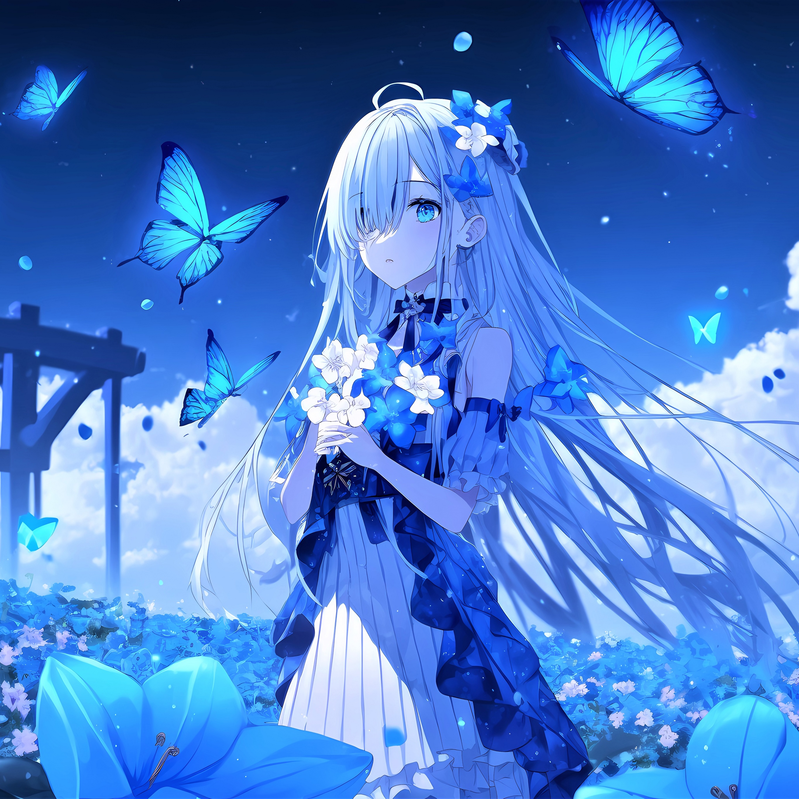 Anime girl Wallpaper 4K, Beautiful