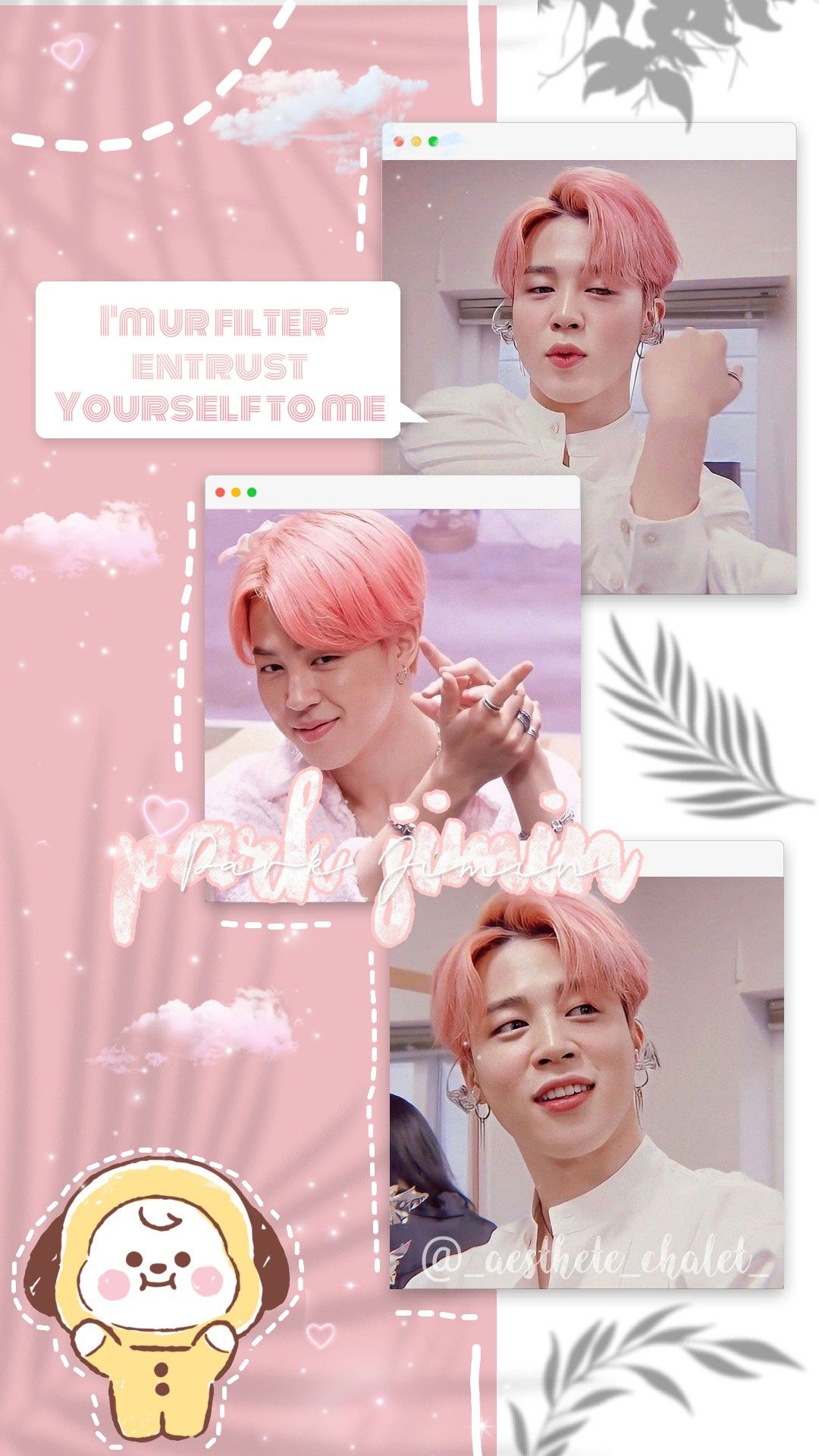 BTS Park Jimin soft pink wallpaper