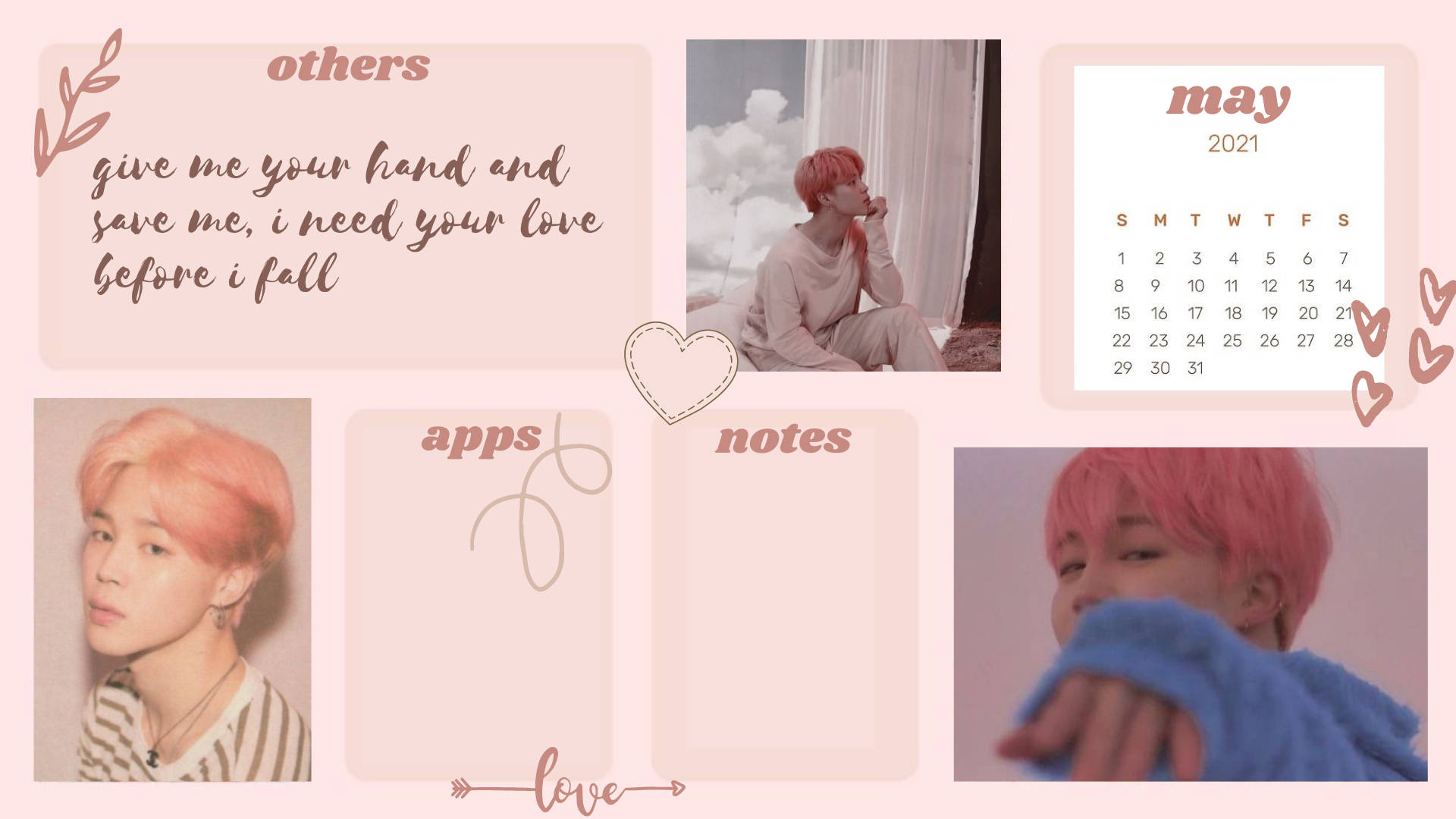 Download BTS Jimin Pastel Pink Wallpaper