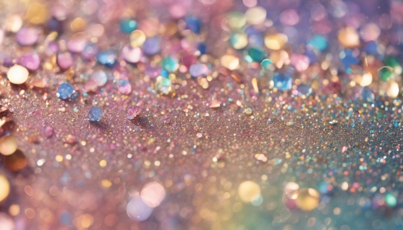 pastel rainbow glitters sprinkled