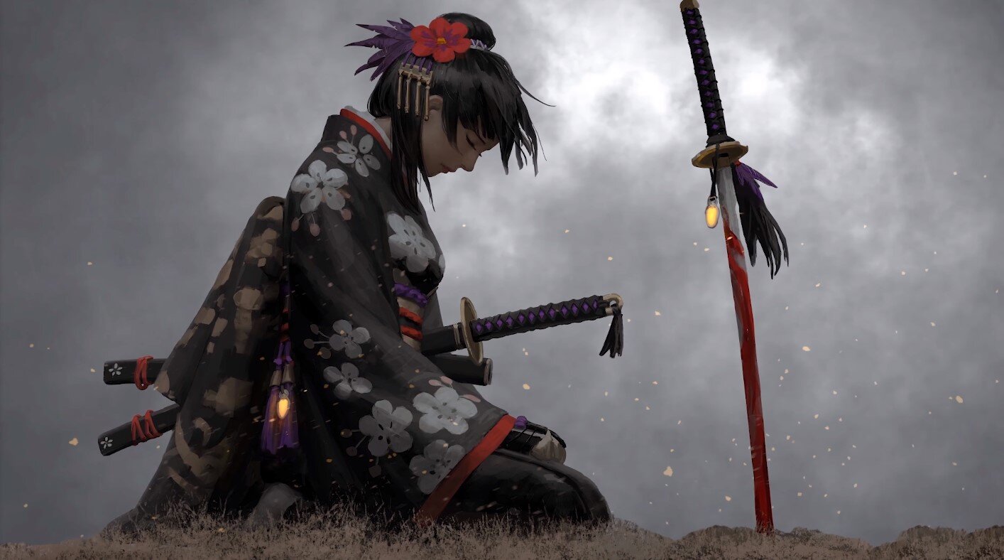 Katana Girl Animated Wallpaper