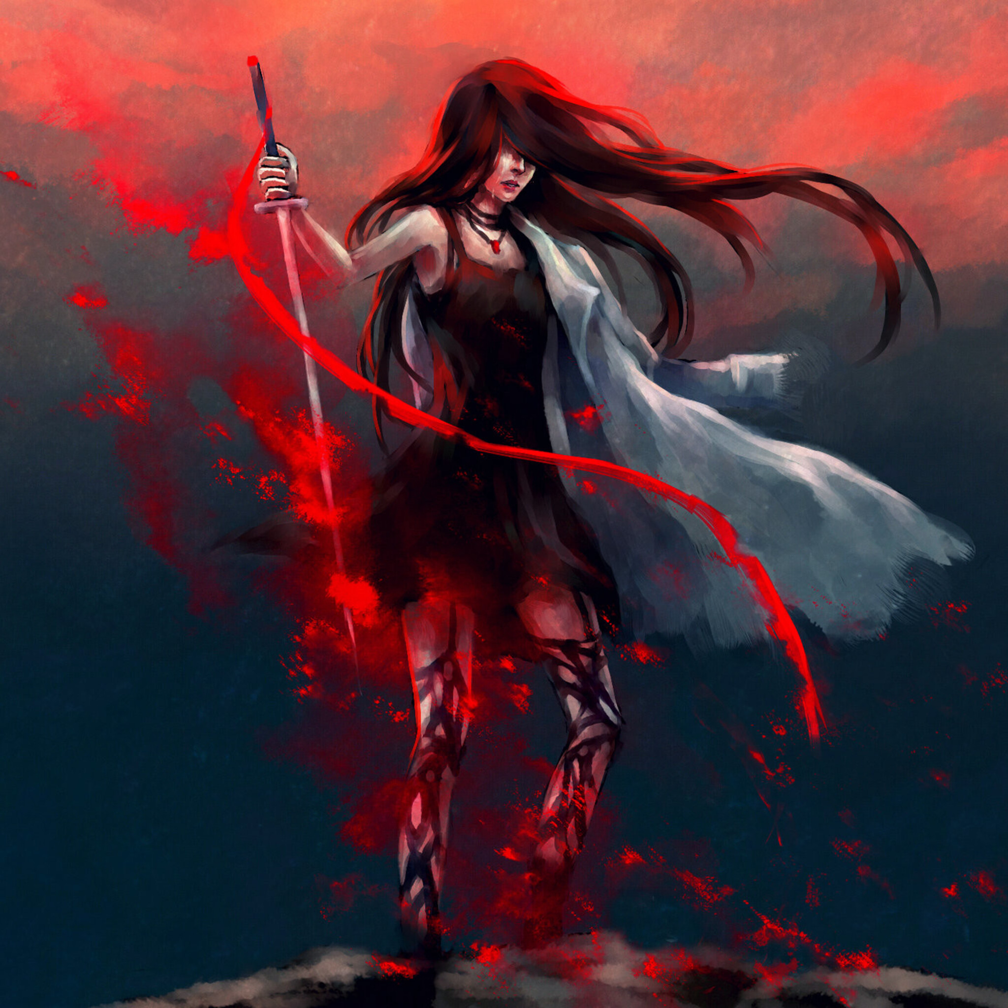 Anime Girl Katana Warrior