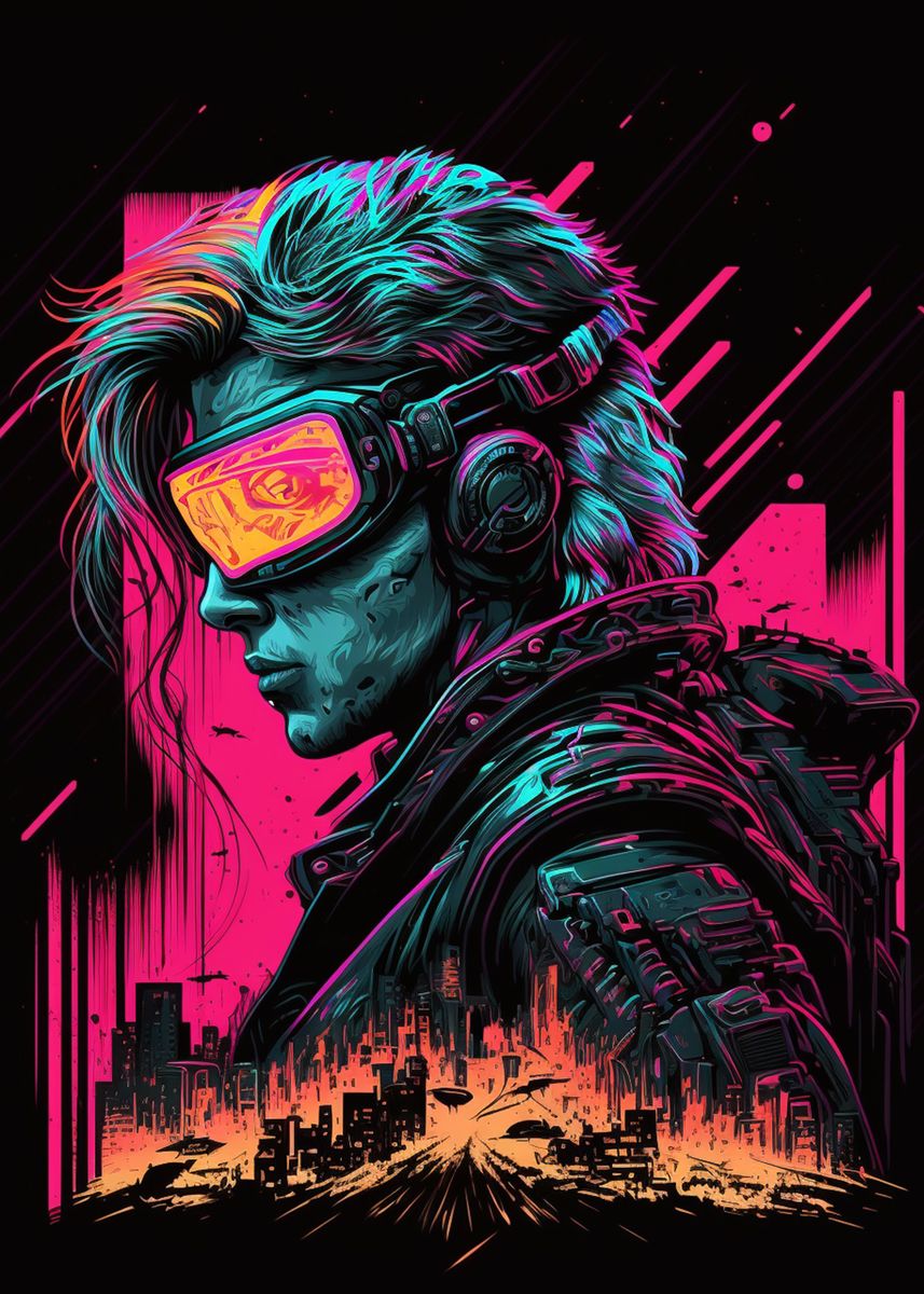 Homme Cyberpunk' Poster, picture, metal