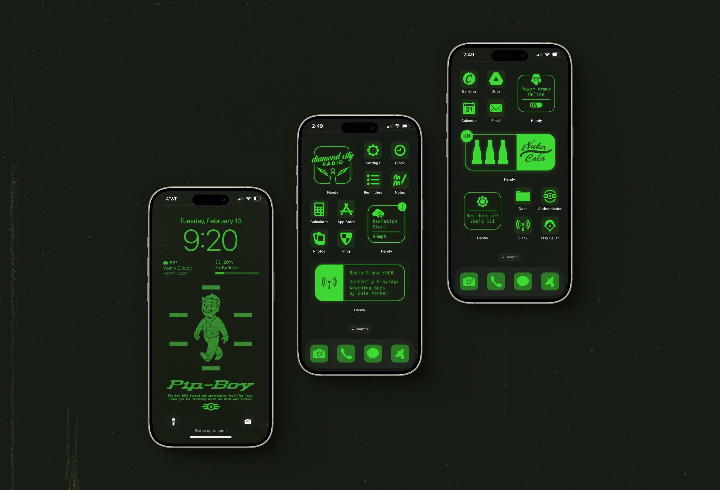 Pip Boy 3000 IPhone Shortcuts Theme