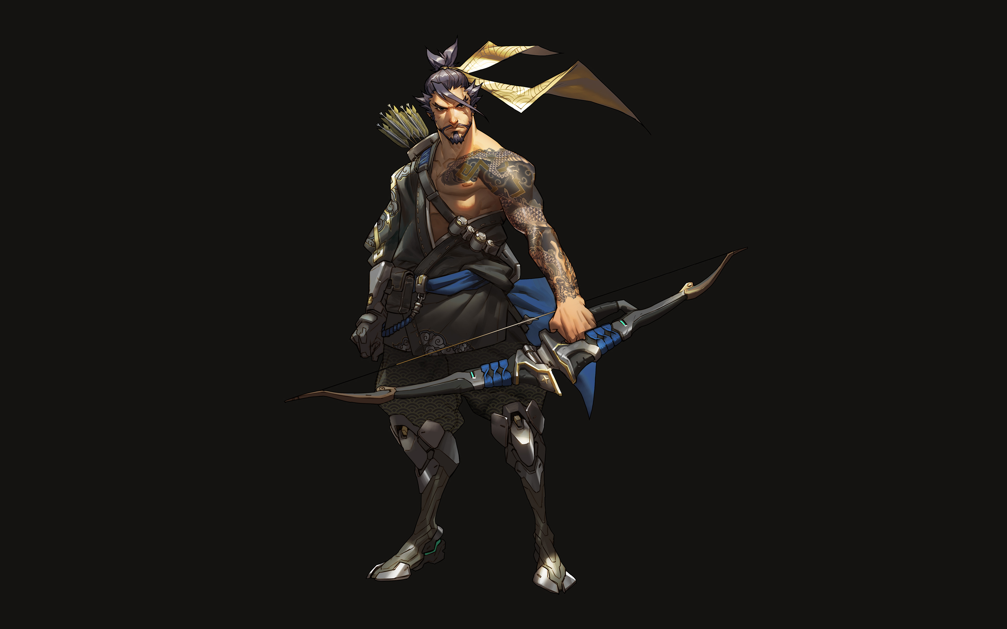 Overwatch Hanzo Dark Game Art