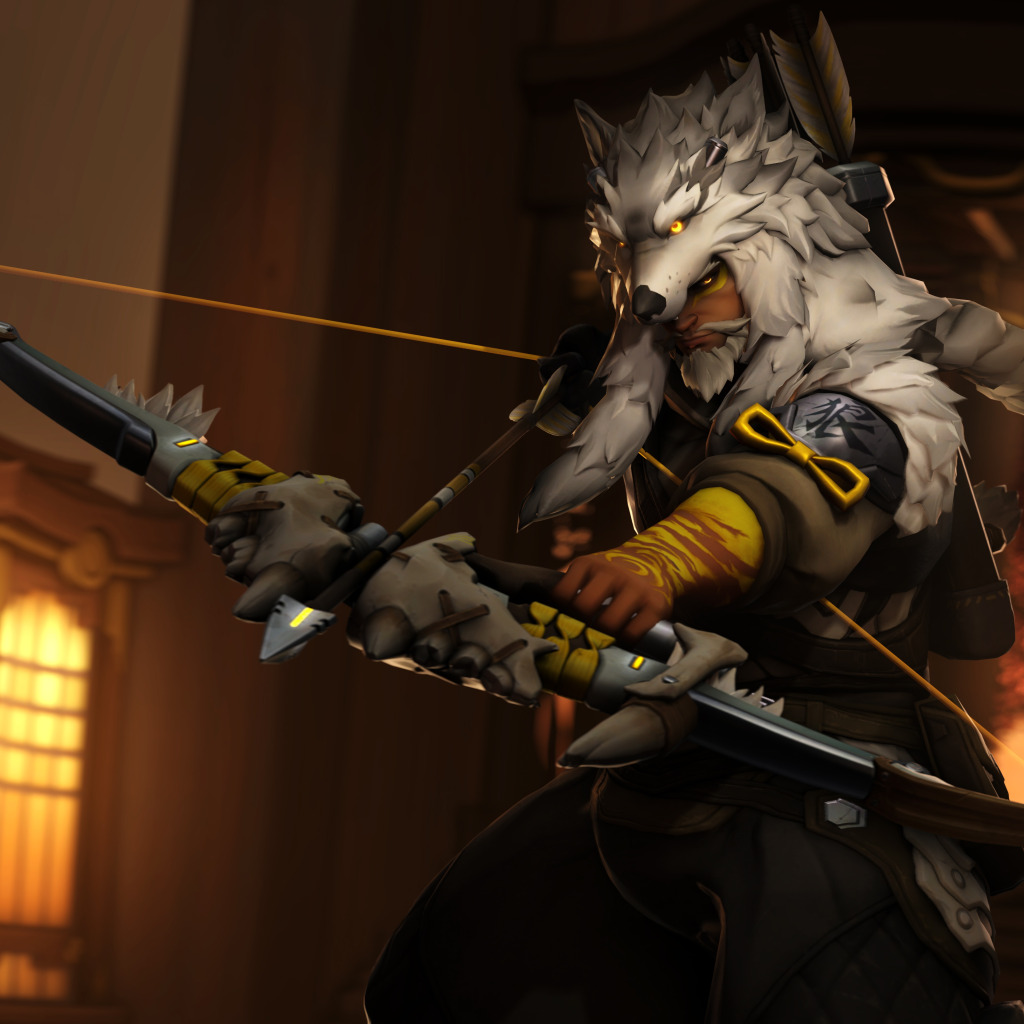 Download wallpaper wolf, bow, costume