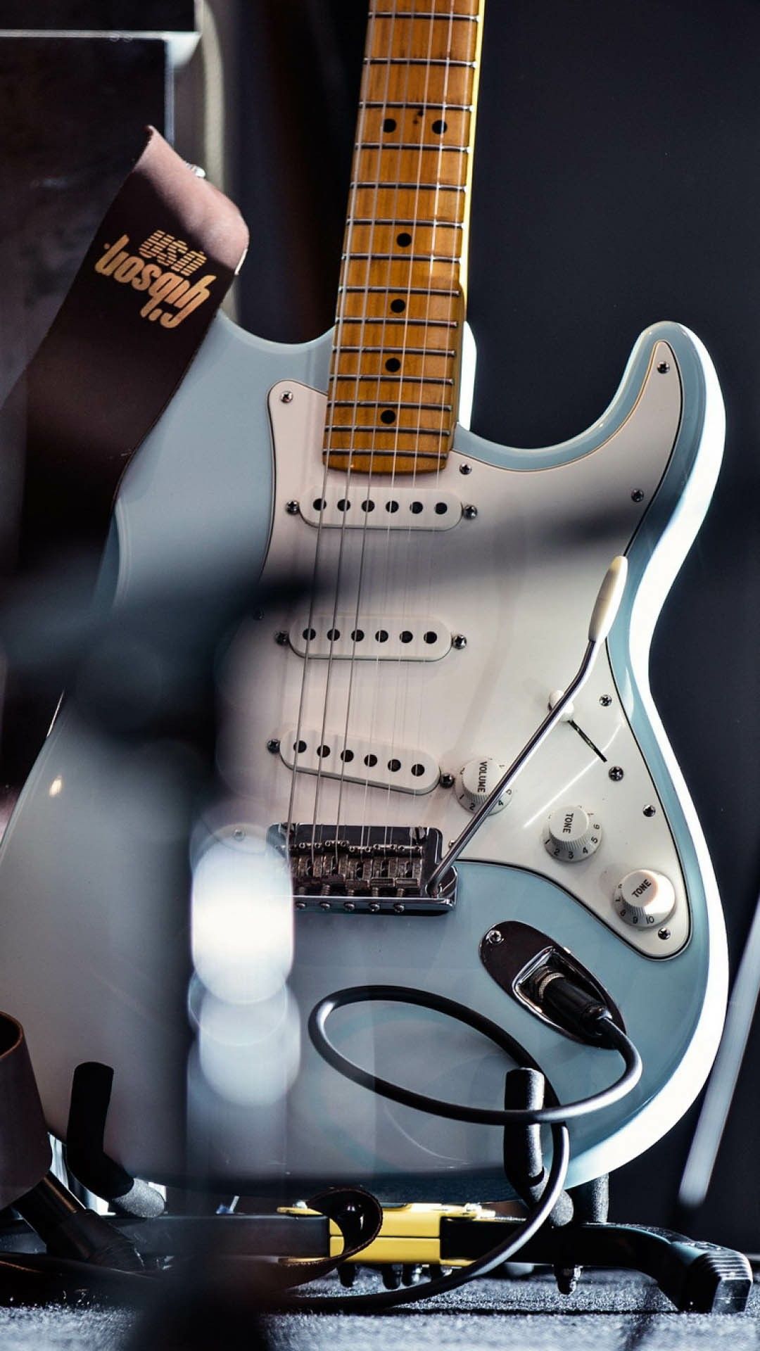 Blue Electric Guitar Photography