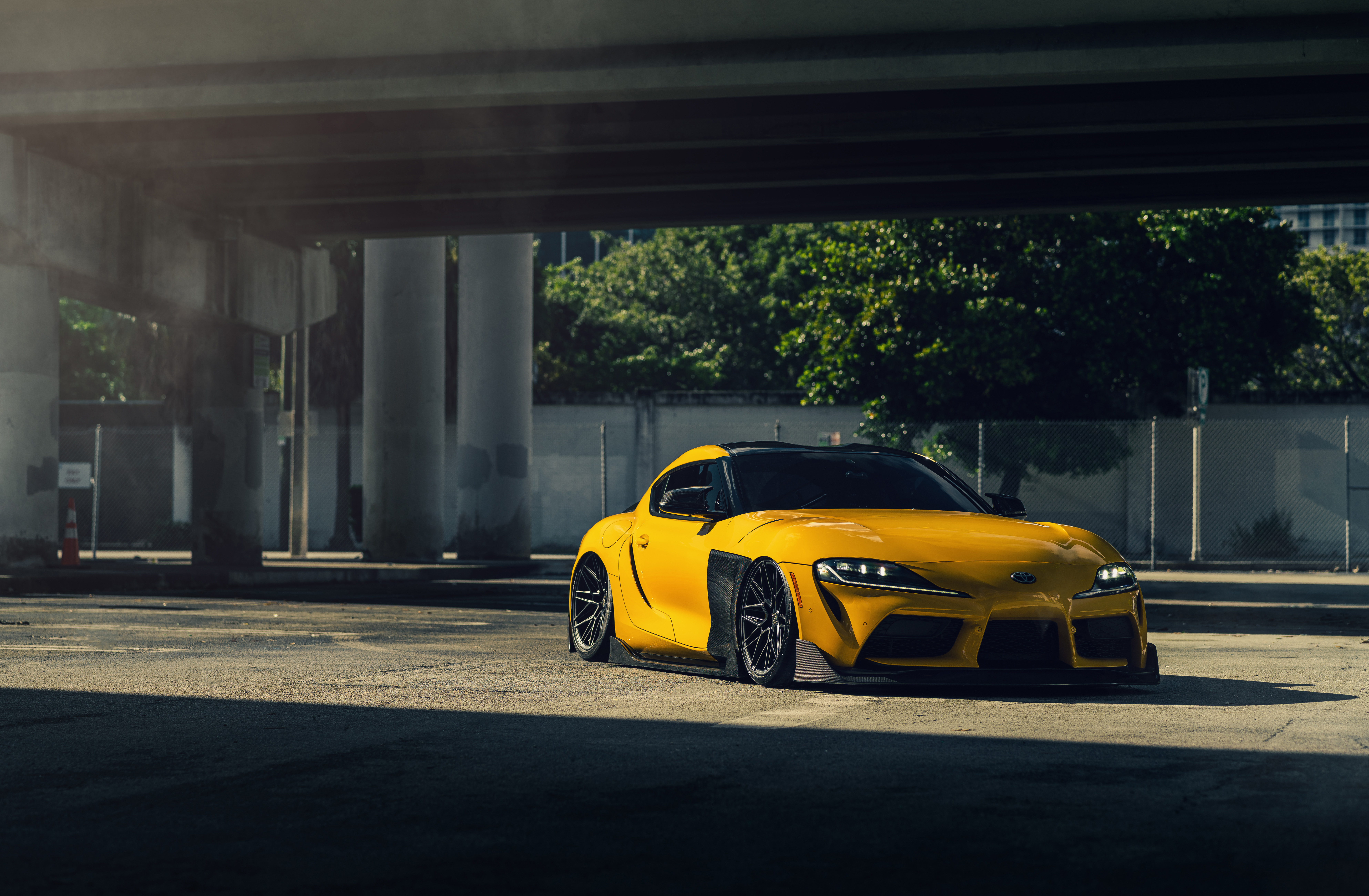 Toyota Supra DT Yellow Vossen Bagged 8k