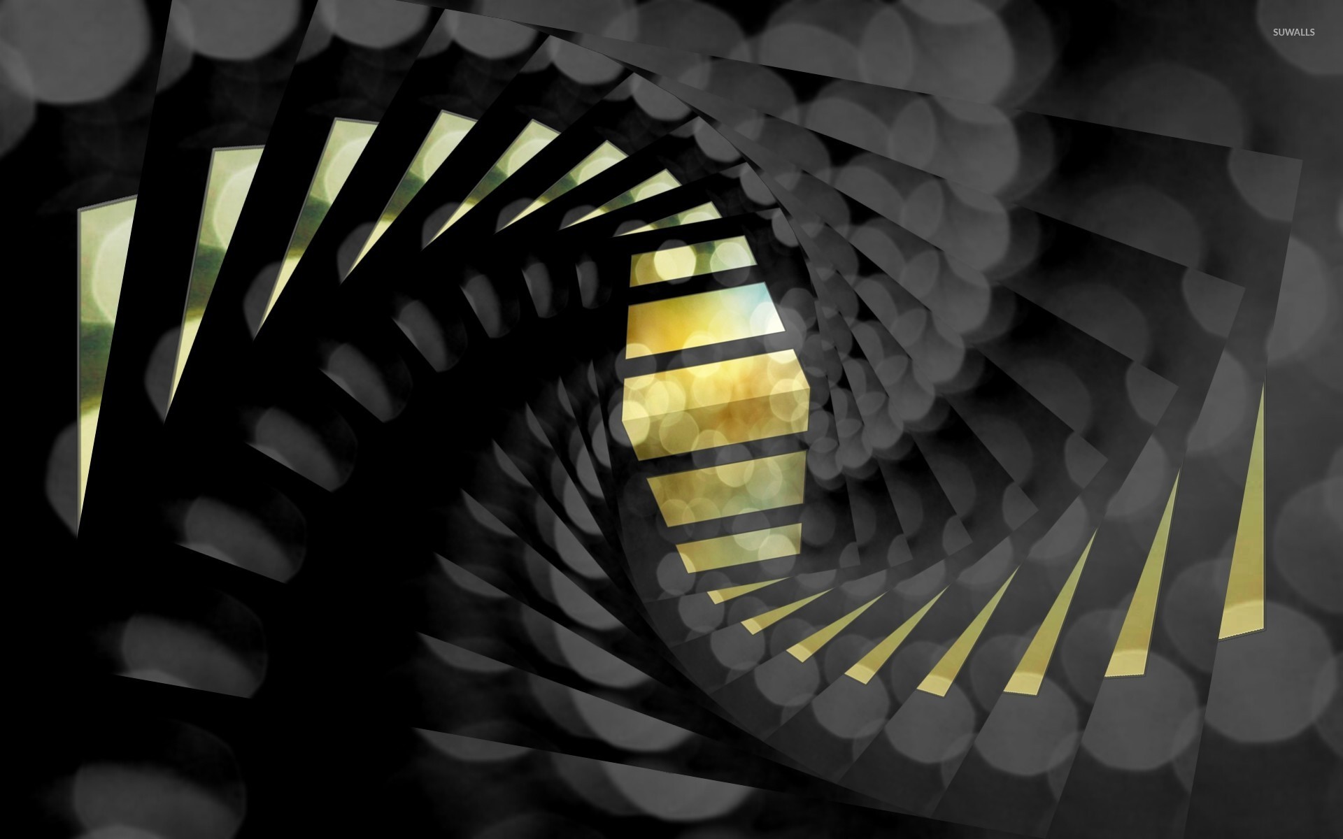 Black and gold spiral wallpaper