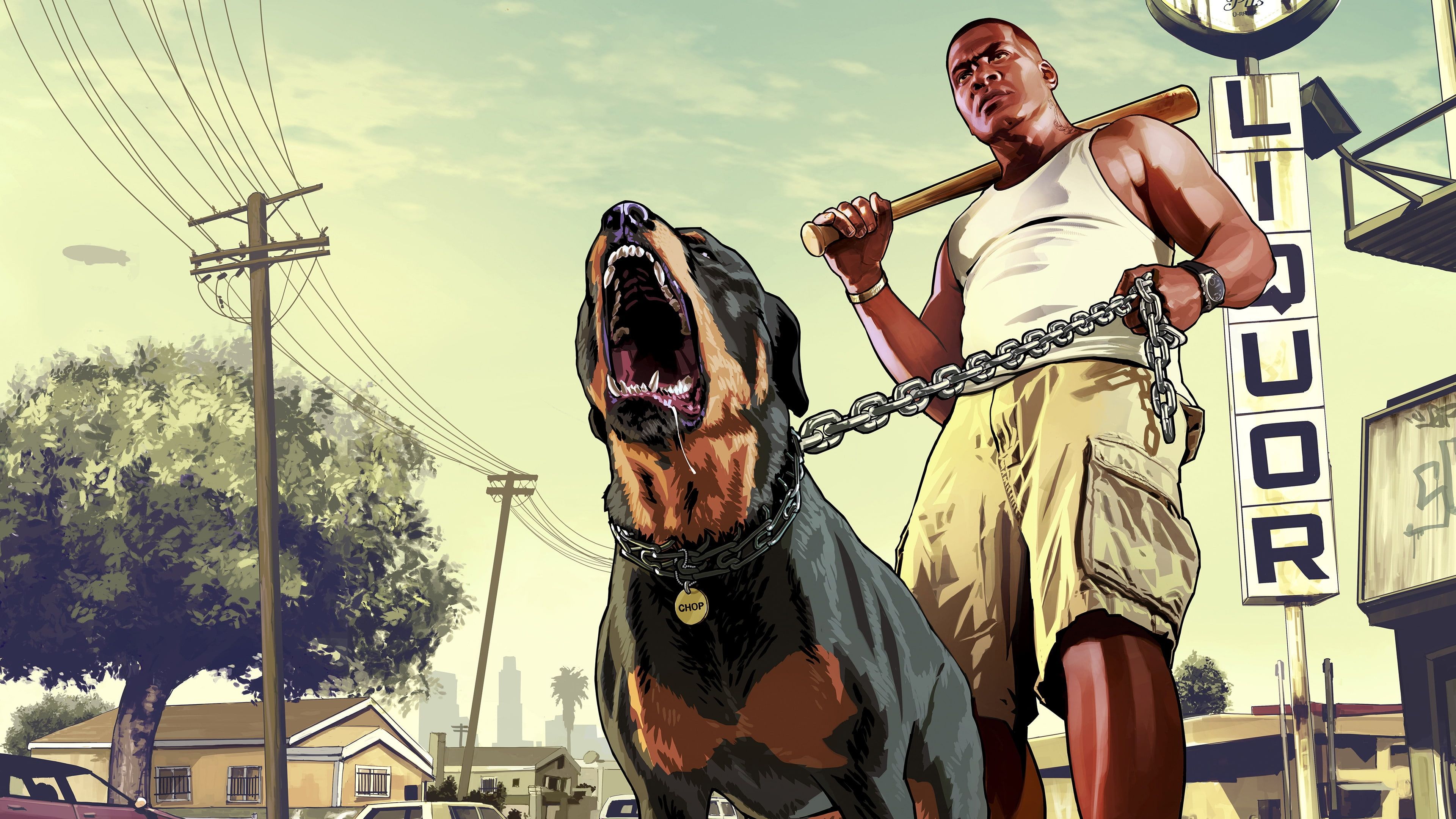 HD wallpaper: Franklin with his Dog GTA