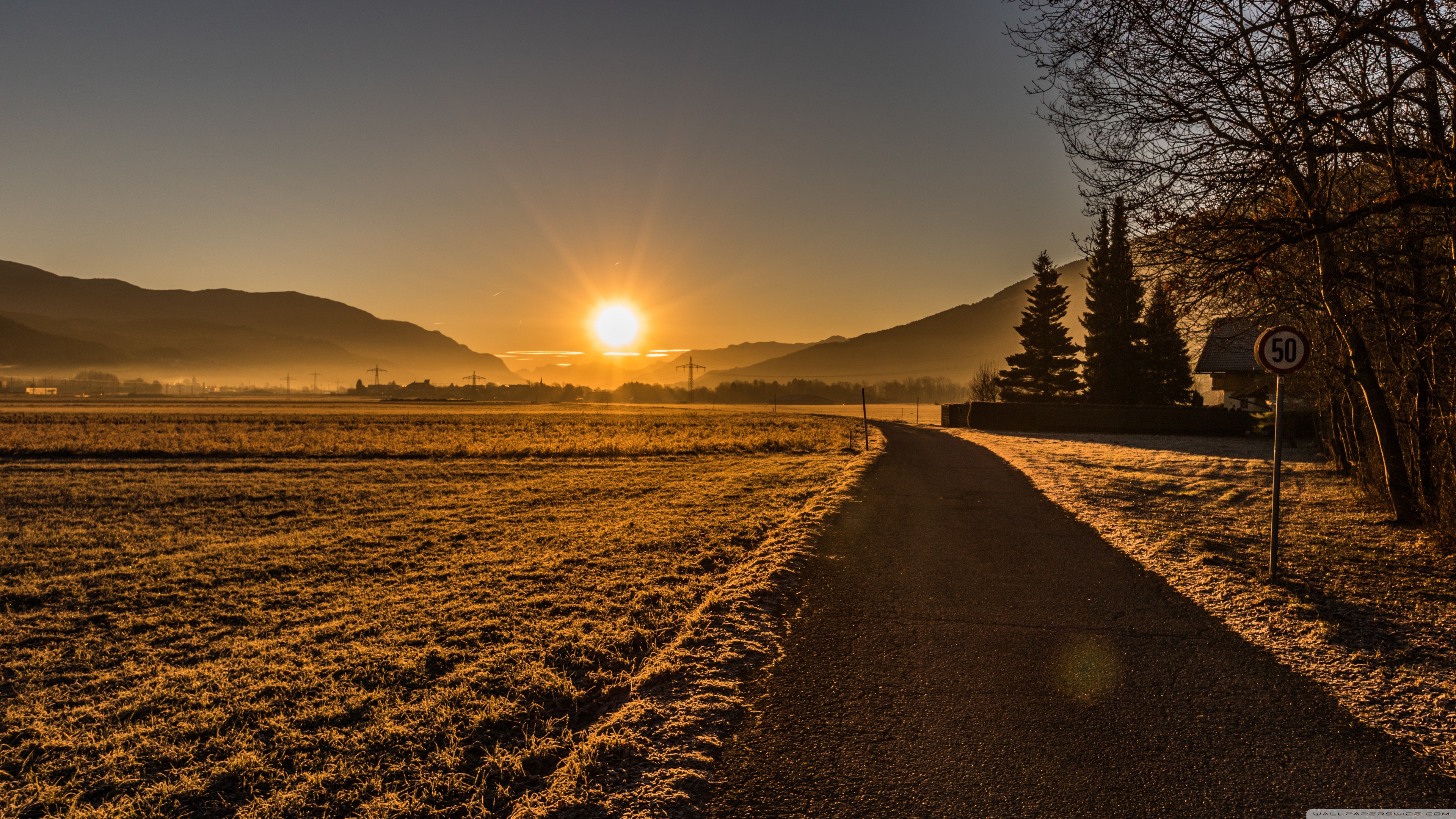 Sun Rise on a Cold Winters Day Ultra HD