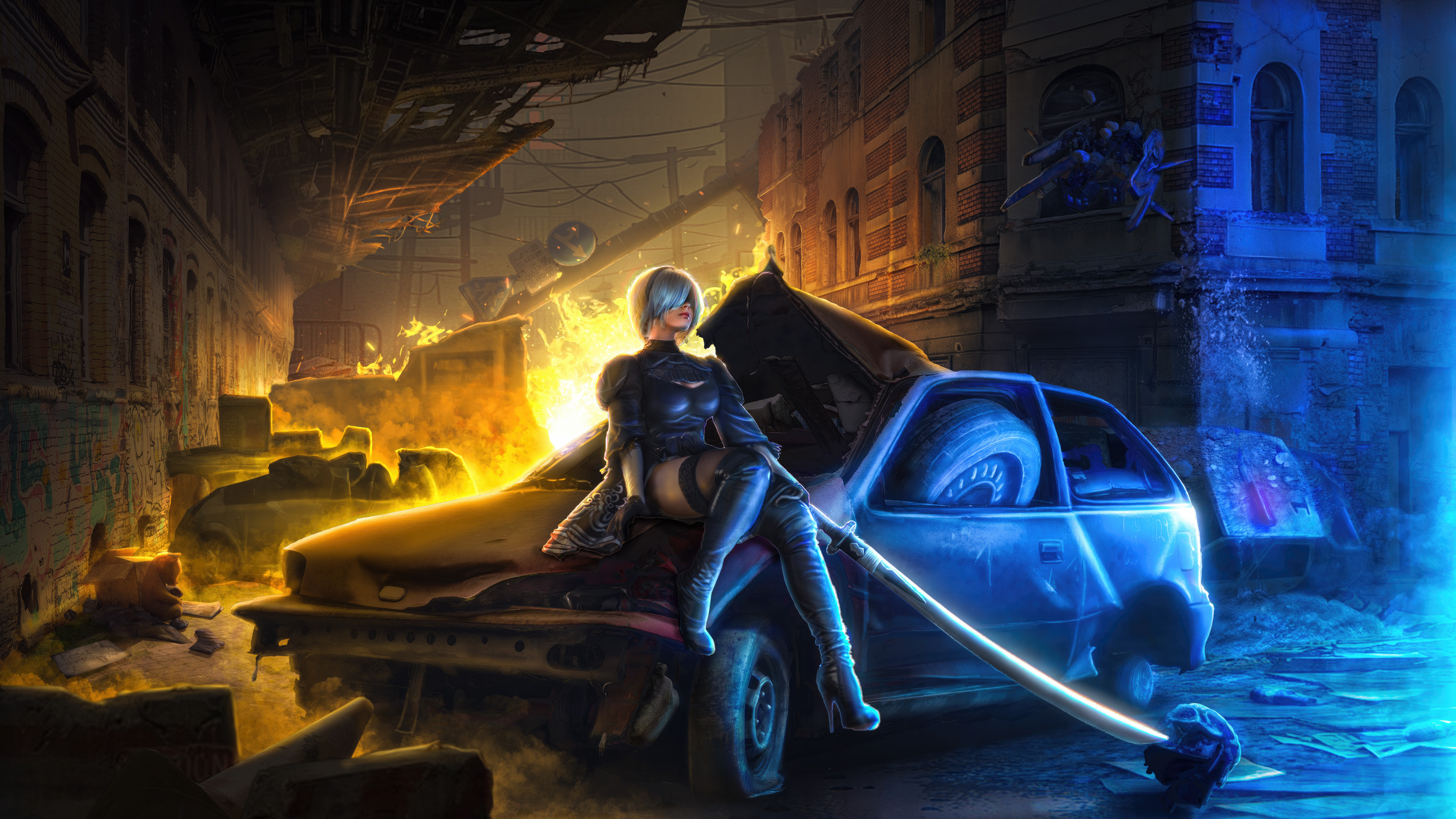 Download wallpaper 3840x2160 nier