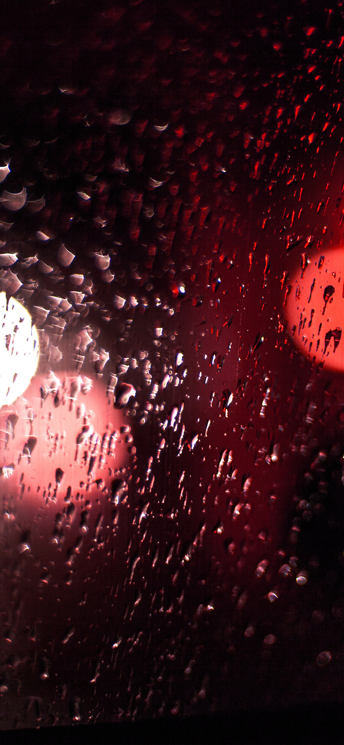 Rainy Night Drops Bokeh Red Light