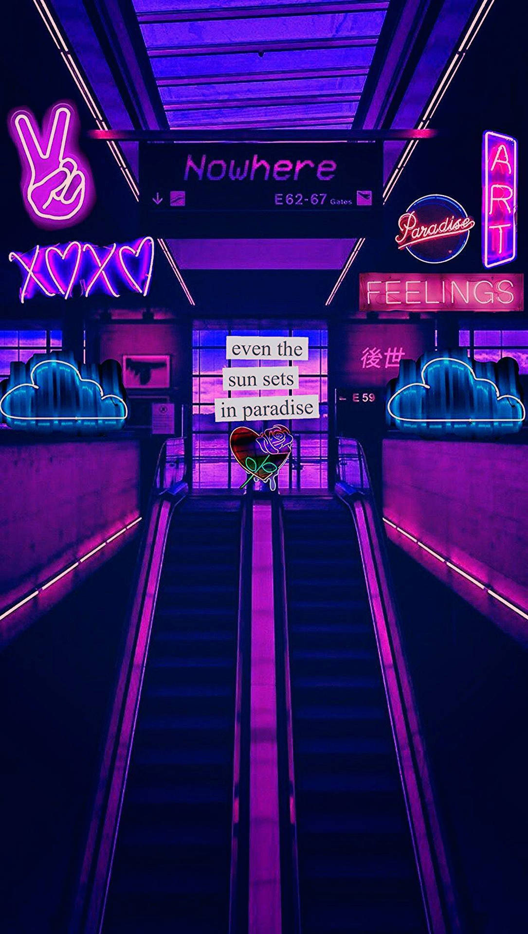 Download free Neon Purple iPhone Train