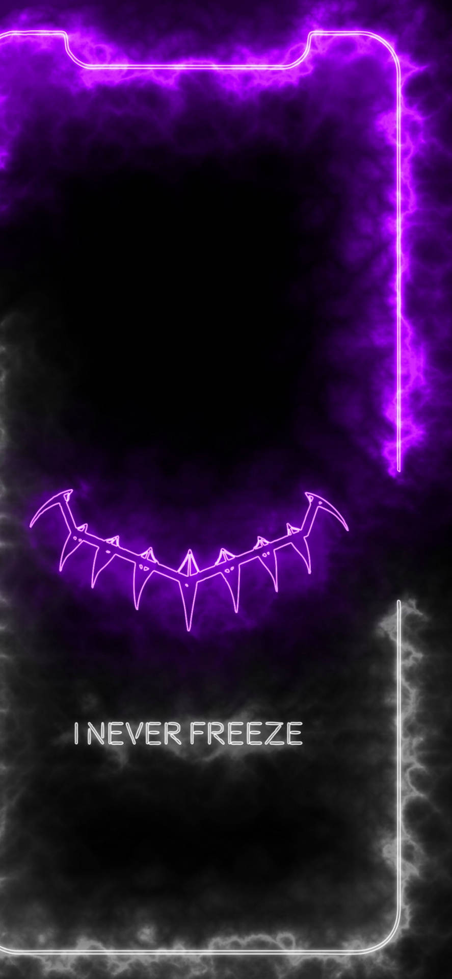 iPhone 11 Black Purple Neon Wallpaper